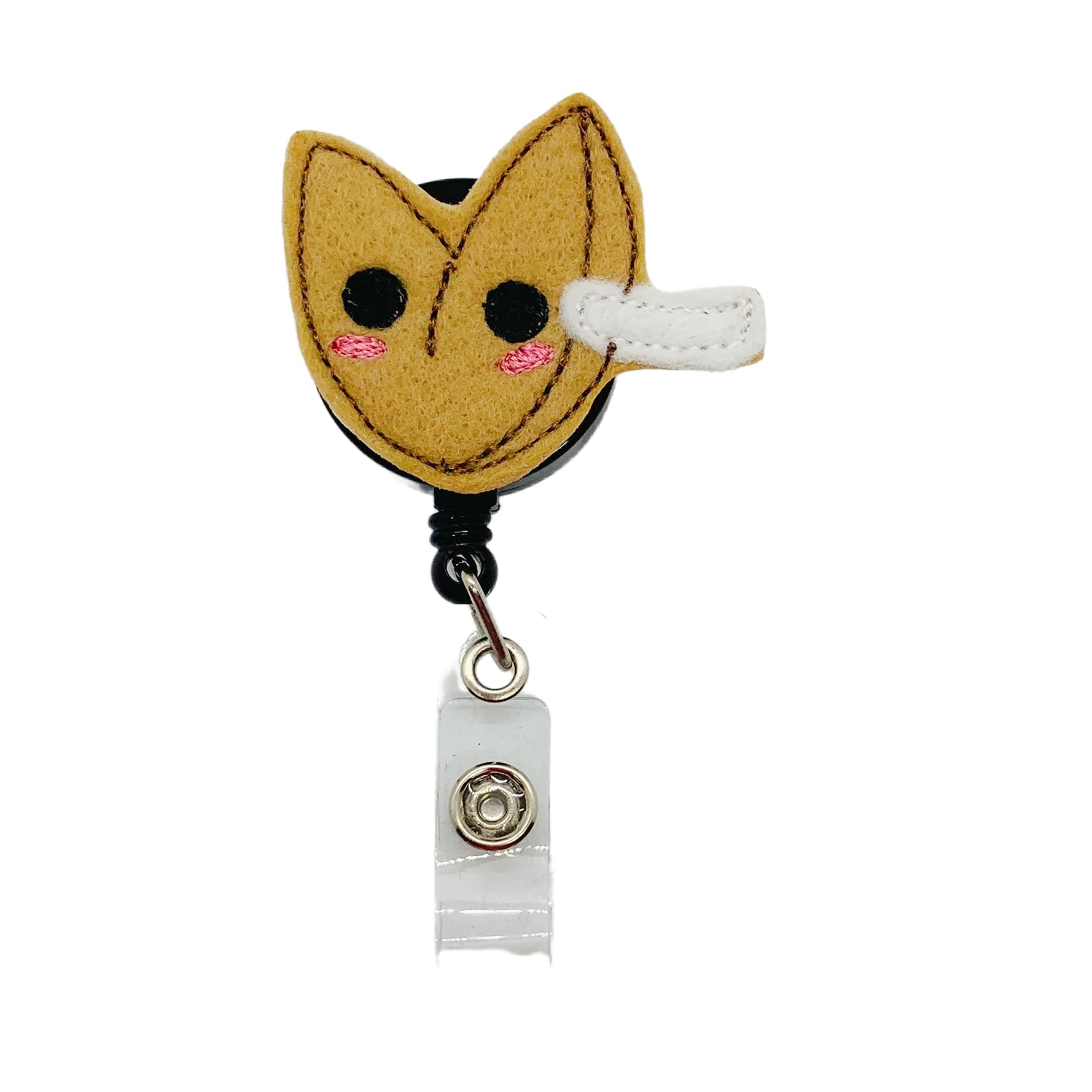 Fortune Cookie Badge Reel - Retractable Chinese Food ID Holder & Dessert Name Tag Clip with Swivel Hook | Perfect for Restaurants, Cafes, and Asian-Themed Events