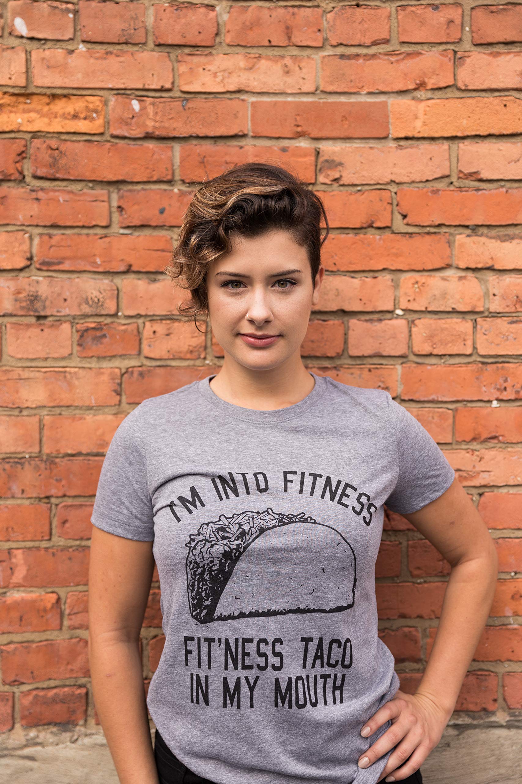 Funny Women's Fitness Taco Gym T-Shirt - Cool Humor Graphic Muscle Tee for Workout & Gym - Perfect for Yoga, Running & Weightlifting