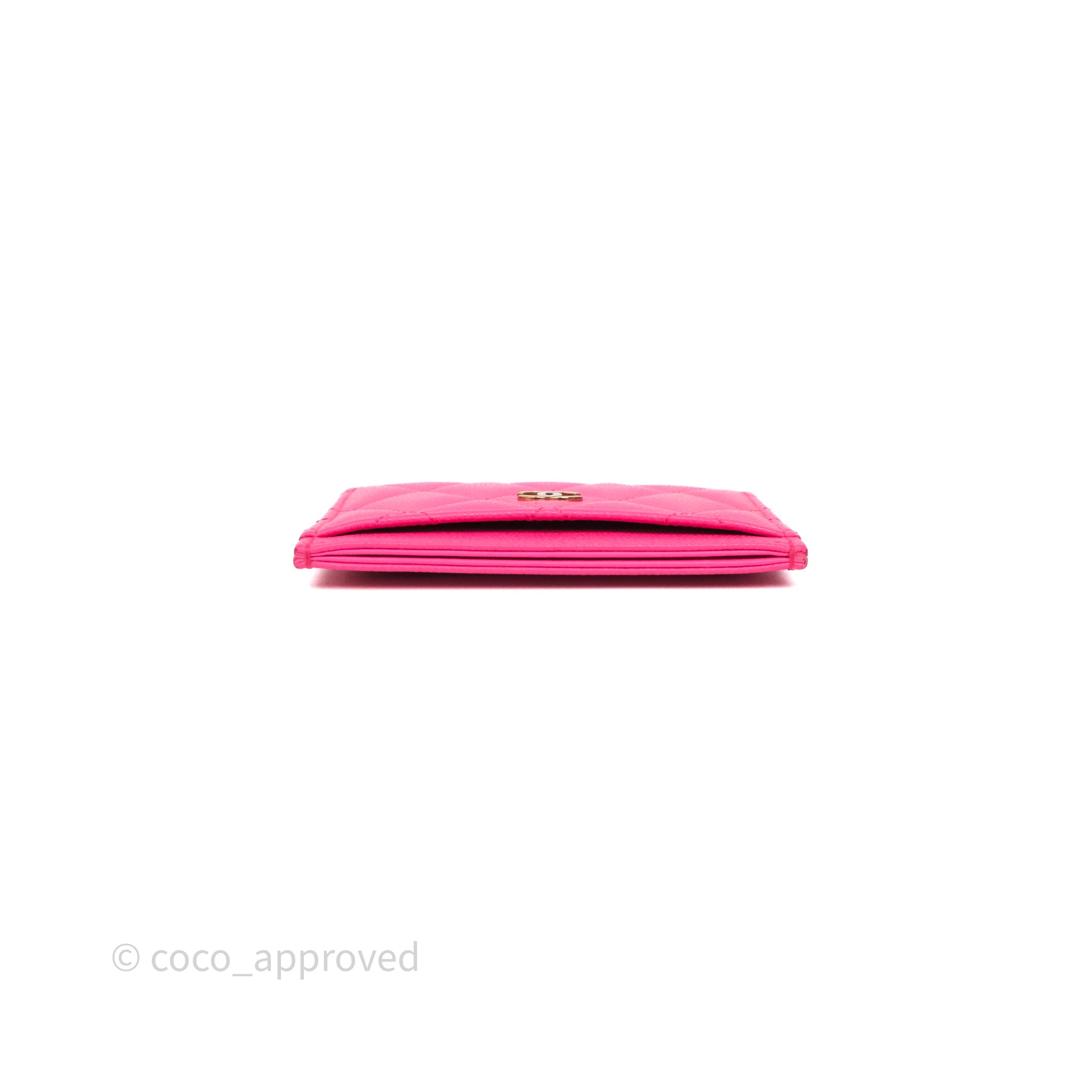 Chanel Classic Flap Card Holder in Pink Caviar Leather with Gold Hardware - Luxury Compact Wallet for Everyday Use & Gift Giving