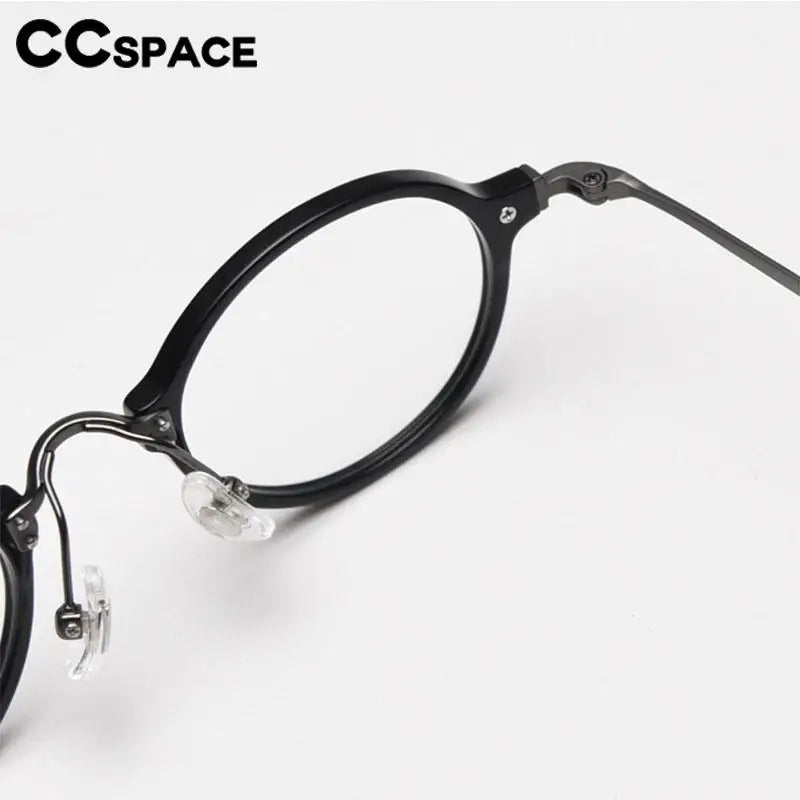 CCspace Unisex Full Rim Small Round Acetate Eyeglasses 57268 - Lightweight & Durable Frame for Reading, Computer Use & Everyday Wear