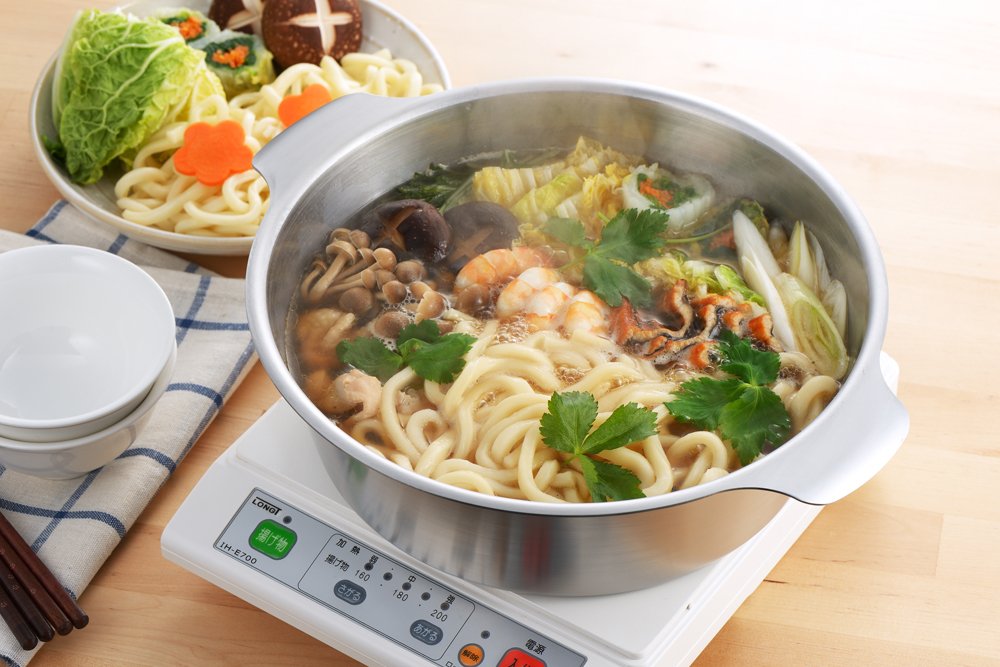 Yoshikawa SJ1678 Premium Stainless Steel Shabu Shabu Hot Pot - 10.2 Inch (26cm) Japanese Style Cookware for Home Dining & Party Cooking