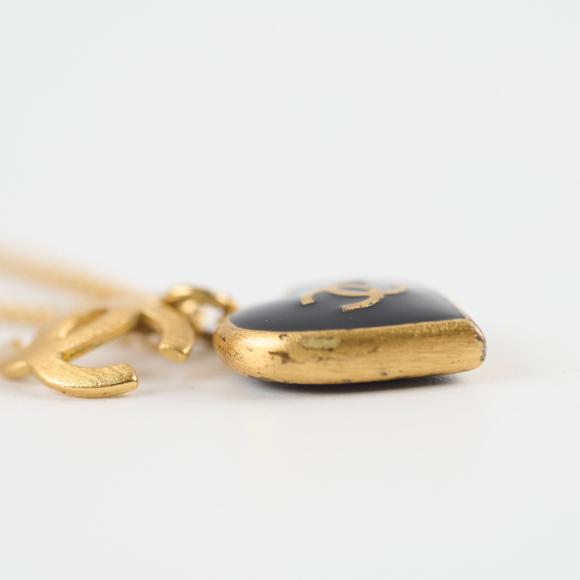 Chanel CC Heart Enamel Gold Tone Necklace - Luxury Fashion Jewelry for Women, Perfect Gift for Valentine's Day, Anniversary & Special Occasions