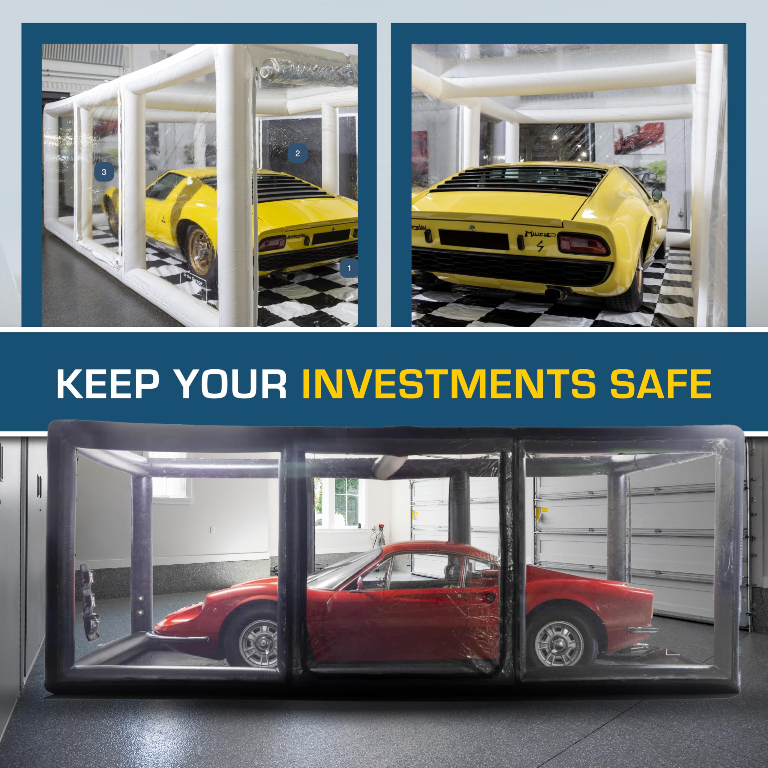 Ultimate Inflatable Car Cover Shield - 14ft/4.3m Indoor Bubble Storage for Vehicle Protection | Weatherproof & Dustproof Car Capsule | Perfect for Garage, Long-Term Parking & Classic Car Preservation