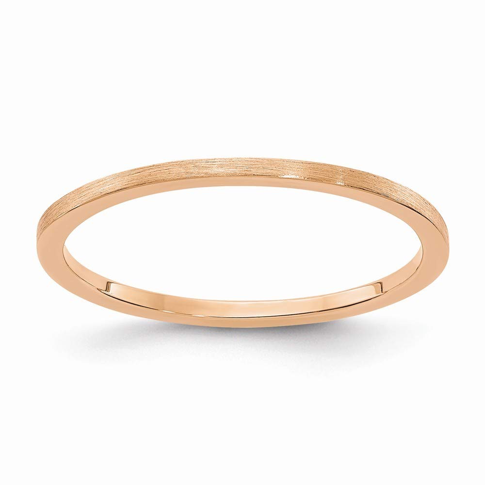 10K Flat Satin Stackable Band Rings for Women - Rose Gold, White Gold & Yellow Gold - 1.2mm Thin Wedding Rings, Anniversary Gifts, Promise Rings - Size 3-9 | Perfect for Layering, Stacking & Everyday Wear