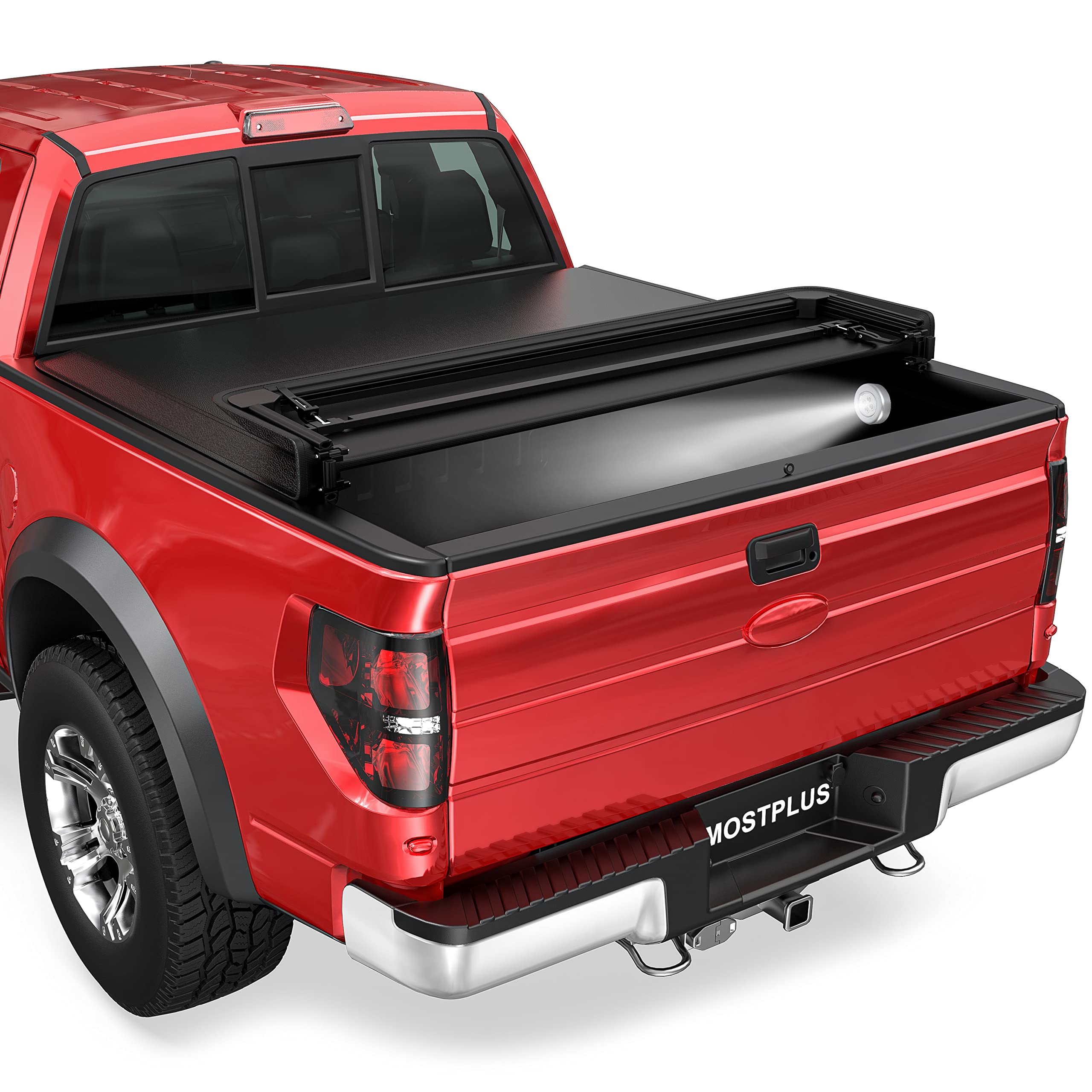 MOSTPLUS Quad Fold Soft Truck Bed Tonneau Cover Compatible with 2015-2023 Ford F150 F-150 (5.5 FT Bed) - Waterproof, Durable & Easy Install for Pickup Truck Cargo Protection | Perfect for Camping, Hauling & Outdoor Adventures