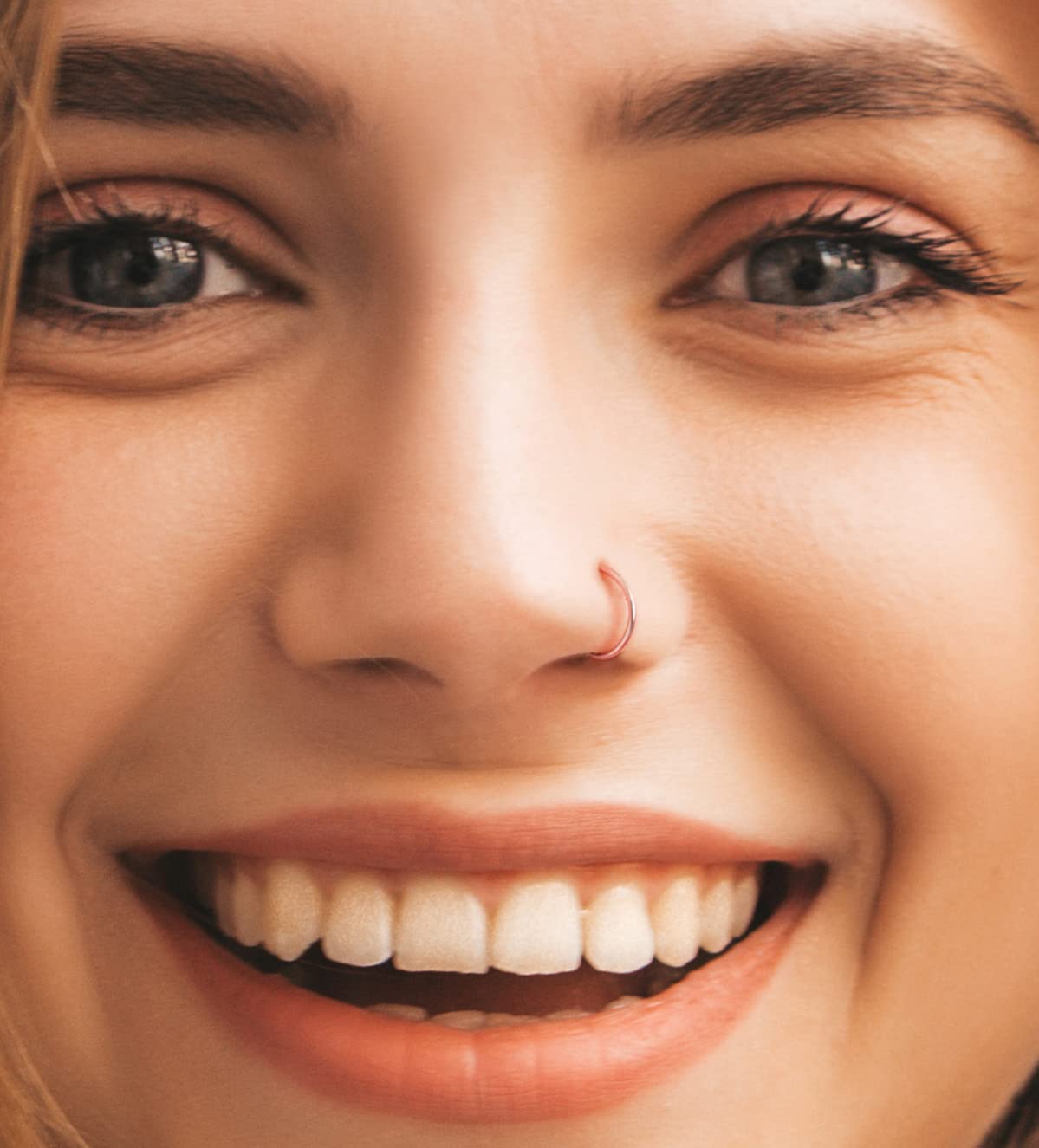 14K Rose Gold Tiny Nose Ring - 24 Gauge 8mm Snug Hoop for Thin Nose Piercings | Perfect for Everyday Wear, Special Occasions & Minimalist Jewelry Lovers