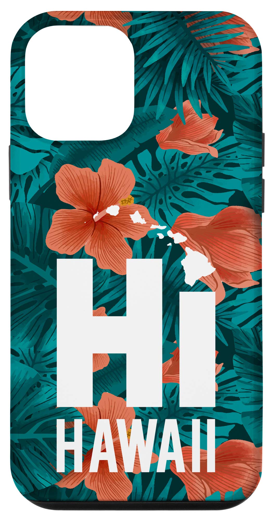 iPhone 12 Mini Case - Hawaiian Islands Floral Tattoo Design, Slim Protective Cover for iPhone 12 Mini - Perfect for Beach Vacation, Summer Travel & Tropical Theme Lovers