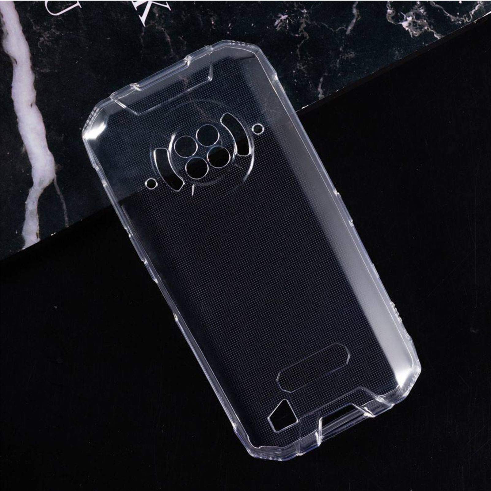 Doogee S96 Pro Case [6.22 Inch] 2 Pack - Soft Silicone Bumper Shell, Flexible Rubber Phone Protective Cover TPU (Clear + Black) - Perfect for Outdoor, Work & Daily Use