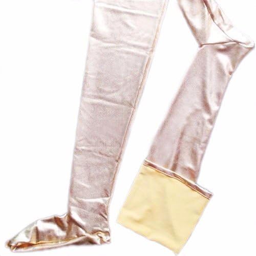 FEESHOW Women's Sexy Spandex Latex Thigh High Stockings - Stretchy Elastic Wet Look Stockings for Cosplay, Halloween, and Night Out