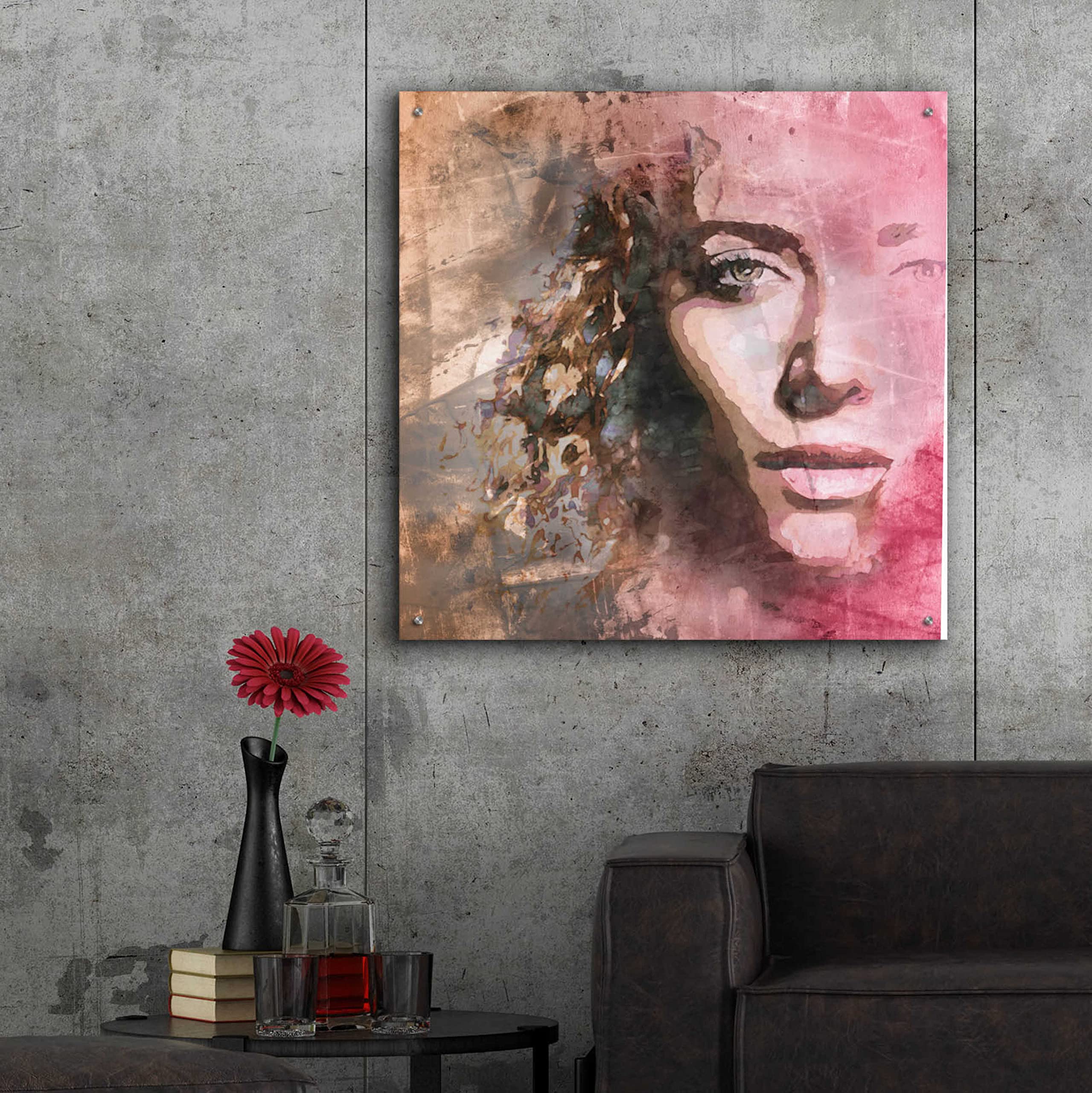 Karen Smith 'The Reveal' Acrylic Glass Wall Art - 36x36 Inches Modern Abstract Painting for Living Room, Bedroom & Office Decor