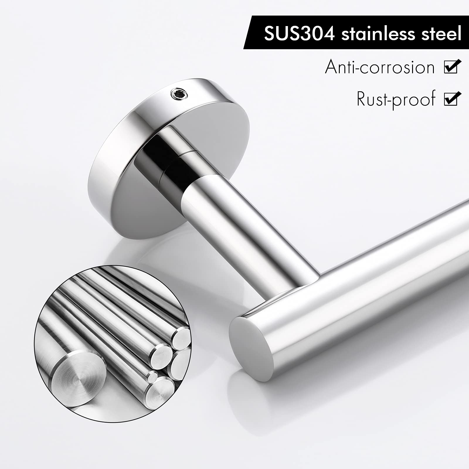 KES Chrome Toilet Paper Holder - Stainless Steel Wall Mounted Bathroom Tissue Dispenser - Contemporary Style Loo Roll Holder for Home & Kitchen (Polished Steel, Model A2175S12) - Perfect for Modern Bathrooms, Powder Rooms & Kitchen Pantries