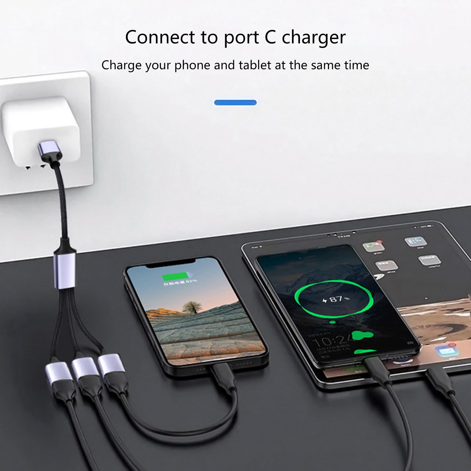 2-in-1 USB 2.0 OTG Adapter with Type C Male to Dual USB 2.0 Female Hub - Data Transfer & Power Charging Cable for Smartphones, Tablets & Laptops - Perfect for Travel, Office & Home Use