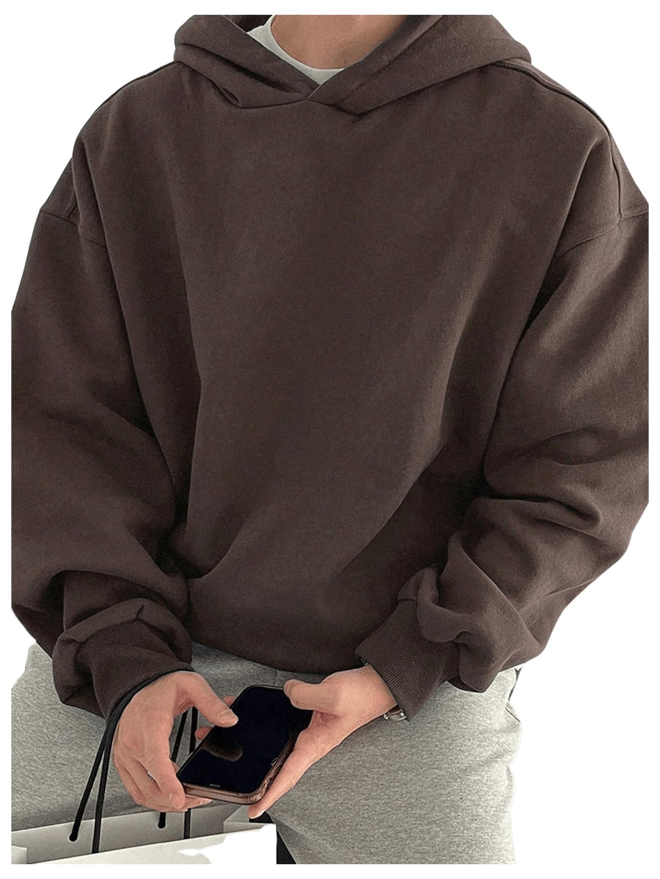SOLY HUX Men's Oversized Hoodie - Long Sleeve Drop Shoulder Pullover Sweatshirt with Hood | Casual Streetwear for Men | Perfect for Lounge, Gym, and Outdoor Activities