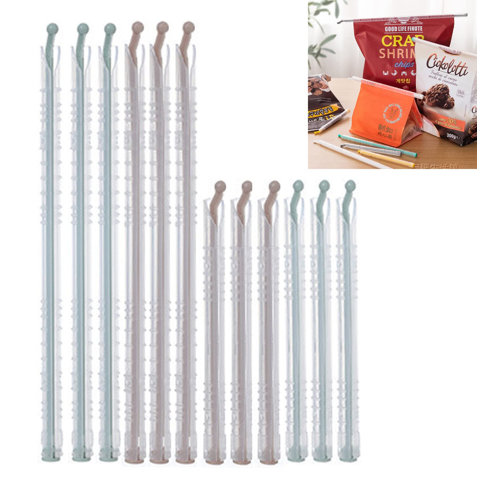 Reusable Bag Sealer Clips - Airtight Food Storage for Snacks & More (12 Pcs) - Kitchen & Travel Use