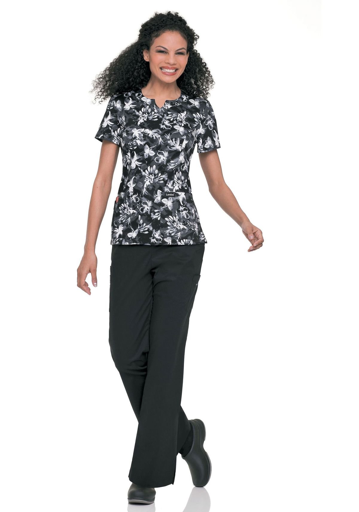 Landau Women's Crossover Notched Neckline Smart Stretch Top - Comfortable Work & Casual Blouse for Office, Date Night & Everyday Wear