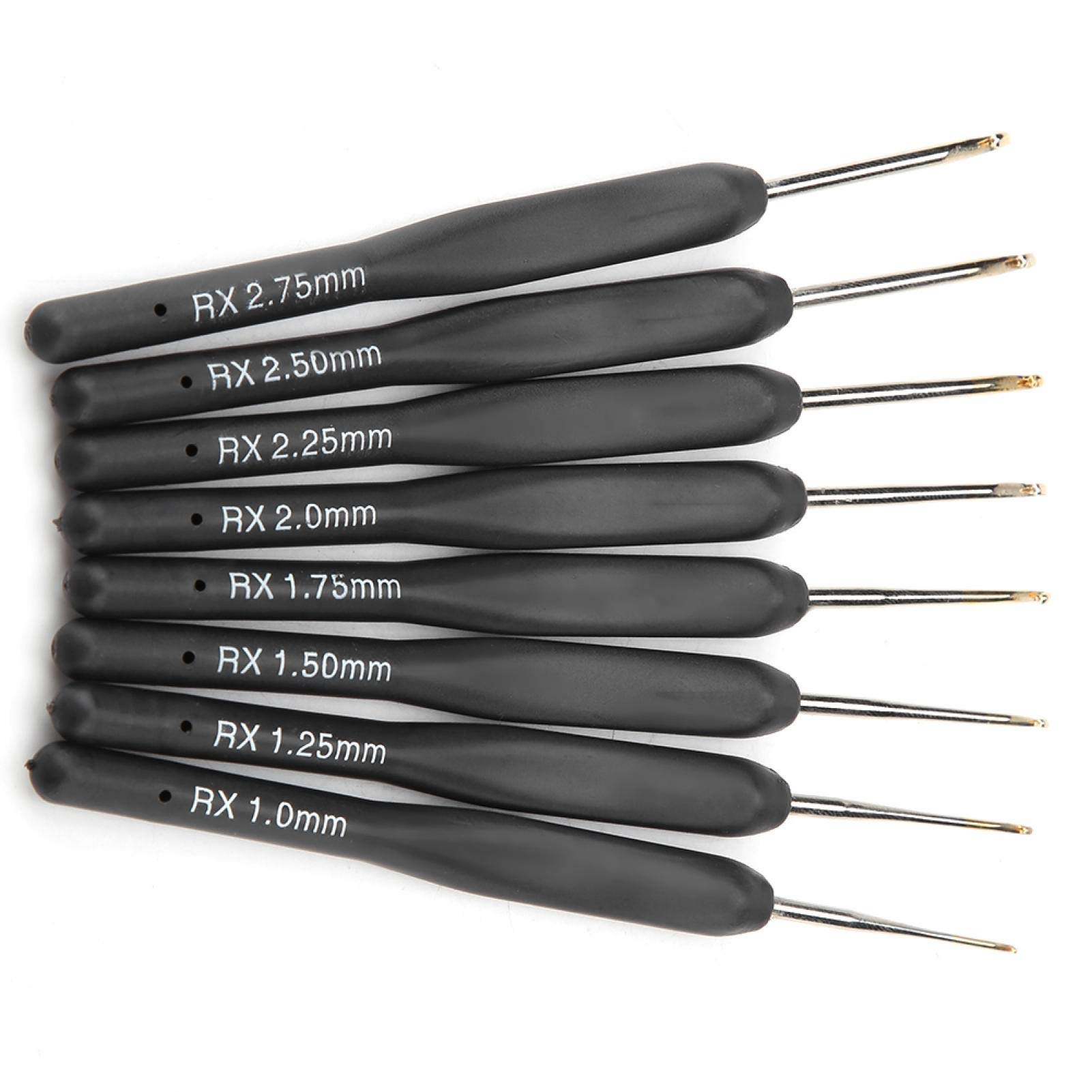 8PCS Ergonomic Crochet Hooks Set (1mm-2.75mm) with Soft Grip for Knitting, Yarn Crafts - Perfect for Beginners, Amigurumi, Scarves & DIY Projects