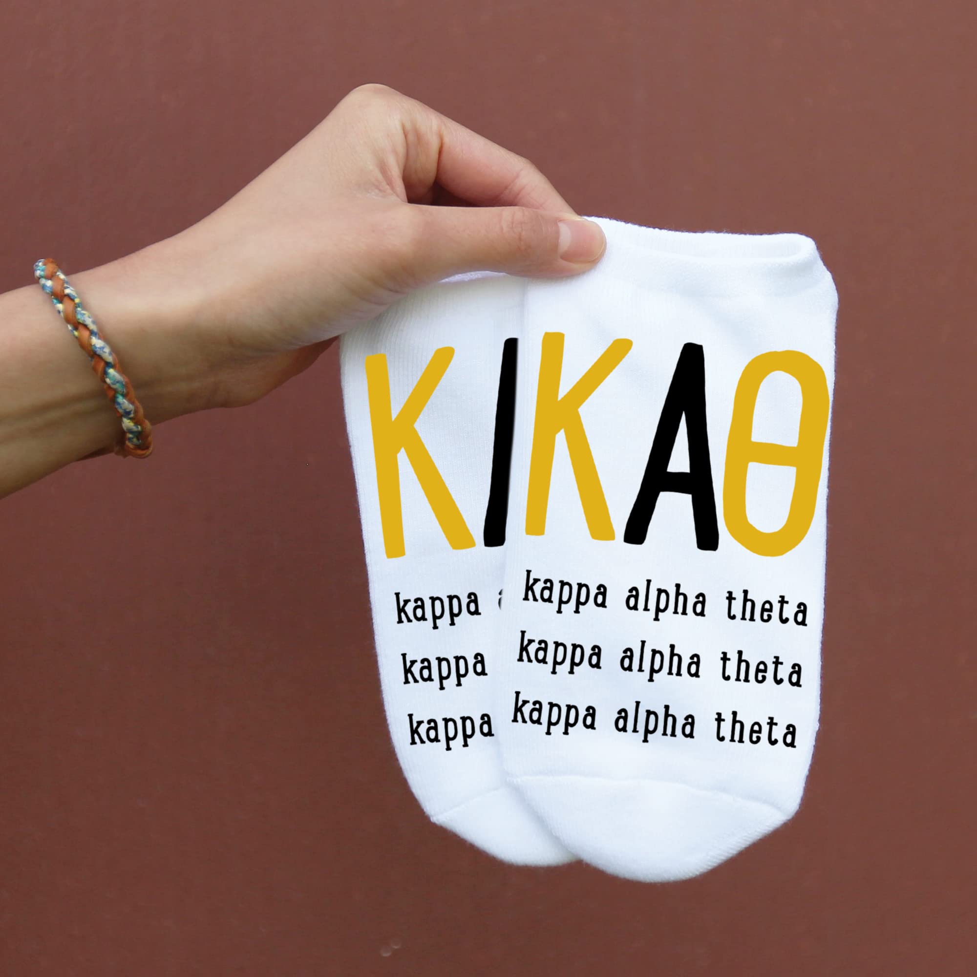 Custom Greek Letter Sorority Socks for Women & Girls - Cute Printed Large Sorority Socks - Perfect for College, Gifts & Sisterhood Events