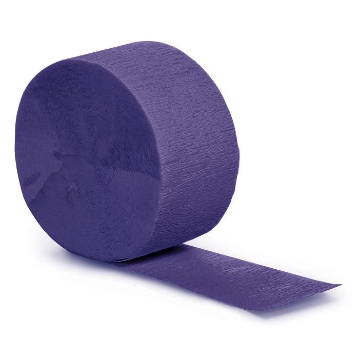 12-Piece Bulk Purple Crepe Streamer Roll - 81 Feet Long for Party Decorations, Birthday Celebrations & Event Backdrops