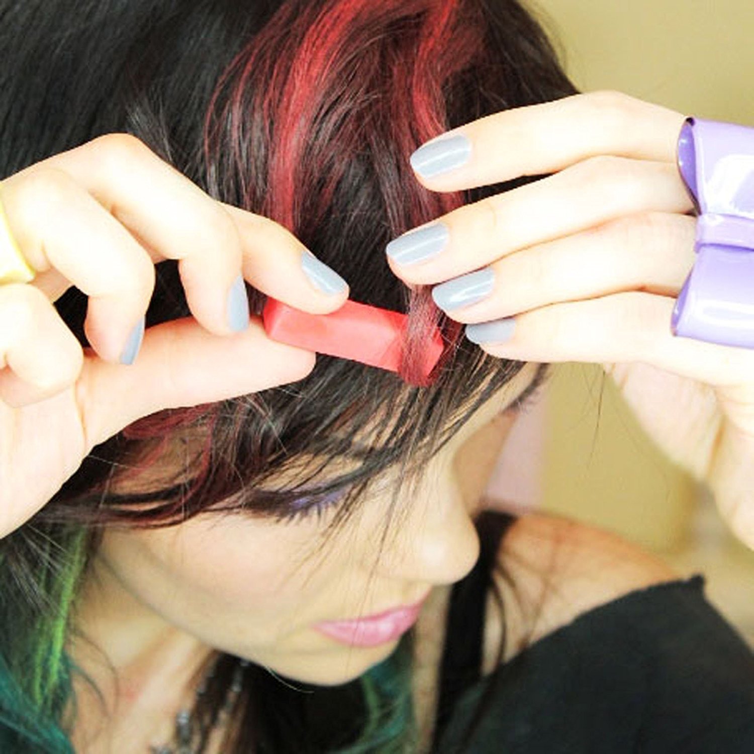 Vibrant Red Temporary Hair Chalk - Non-Toxic & Washable Hair Color for Kids & Adults - Perfect for Parties, Halloween & Costume Events
