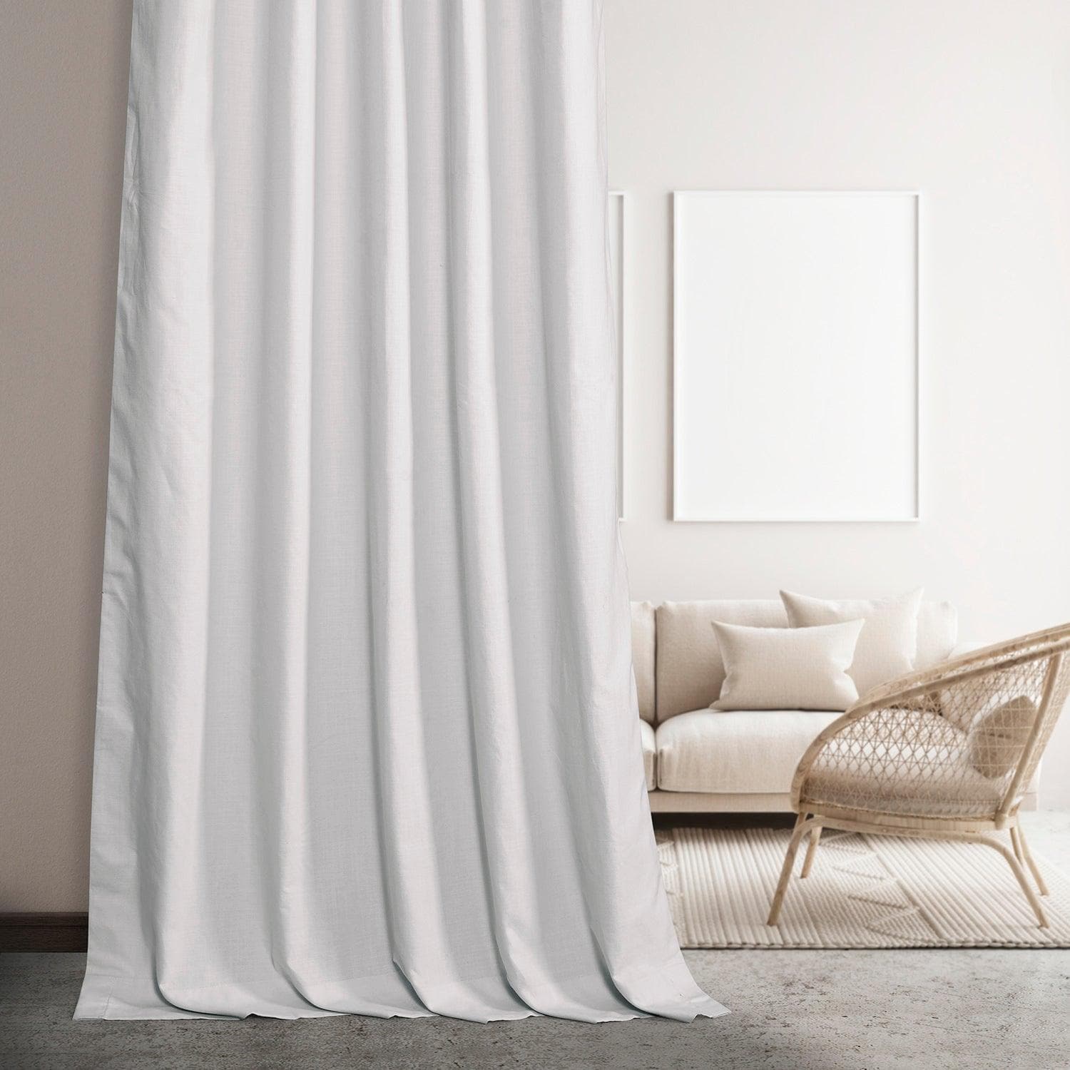 Premium White Dune Textured Cotton Blackout Curtains for Bedroom & Living Room - Noise Reducing, Thermal Insulated, 100% Room Darkening for Better Sleep & Home Decor