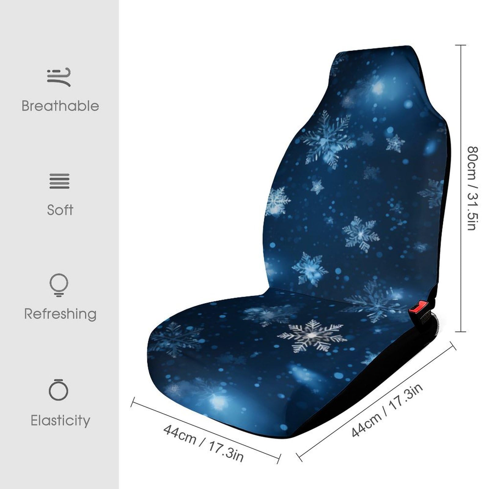 Universal Snowflake Car Seat Covers - 2PCS Front Seat Protectors for Cars & Trucks | Winter-Ready Interior Accessories for Comfort & Style