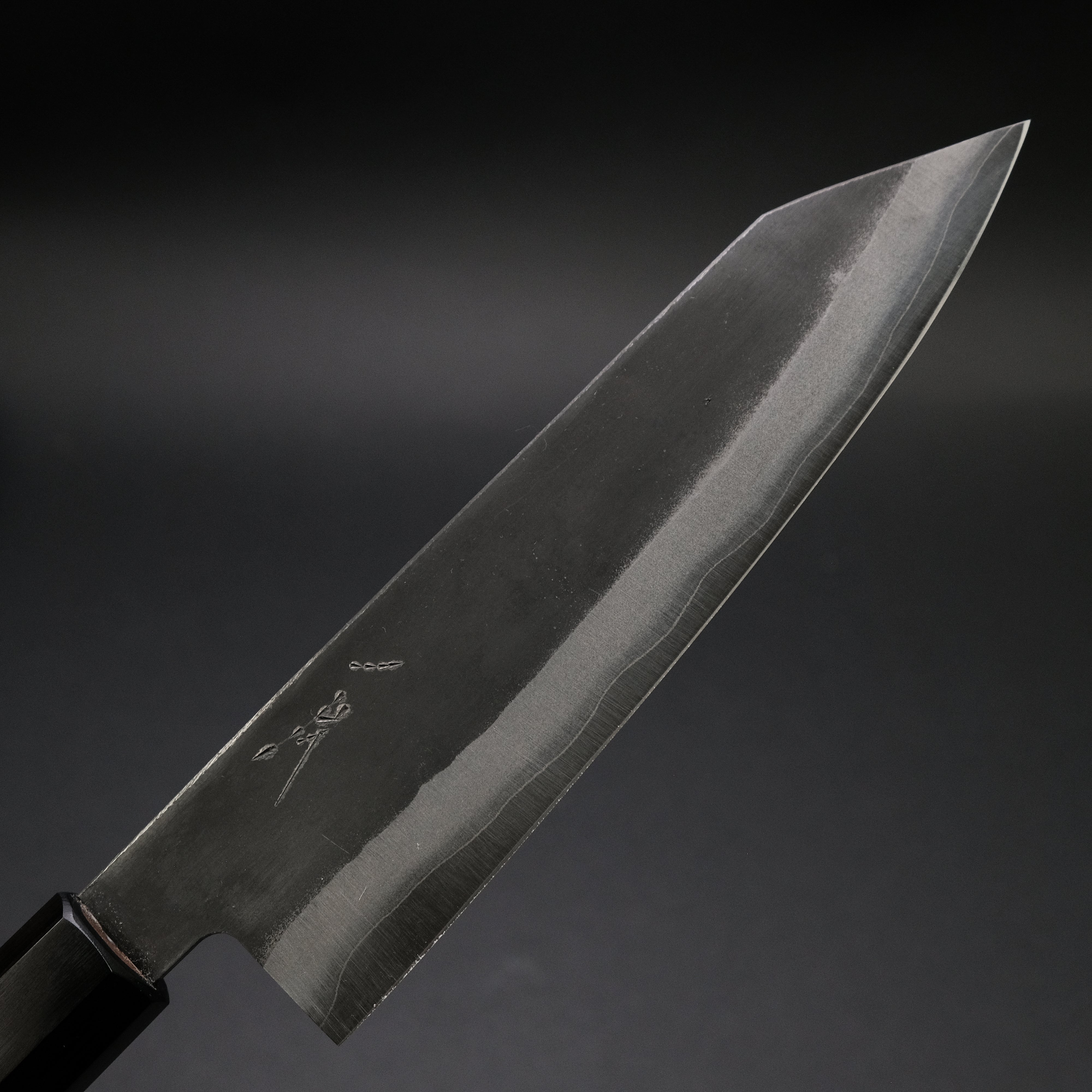 Hitohira Harima Blue Super Stainless Clad Bunka Knife 180mm - Japanese Walnut Handle - Professional Chef Knife for Slicing, Dicing & Chopping Vegetables, Meat & Fish