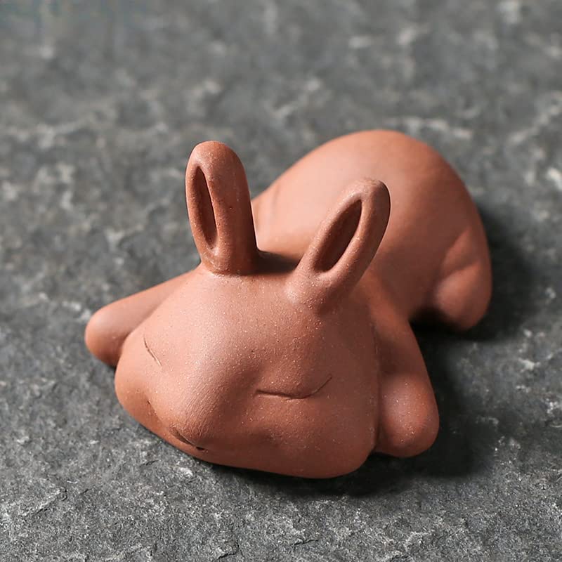 Handmade Purple Clay Rabbit Tea Pet for Kung Fu Tea Tray - Perfect Tea Ceremony Companion