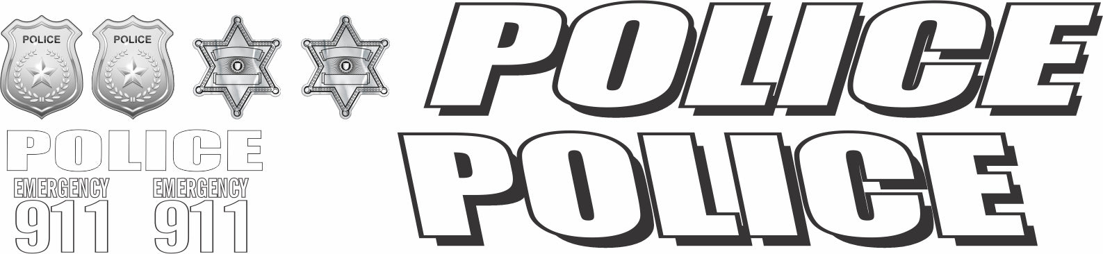 Police Car Scale Model Decals - High-Quality Decal Stickers for Toy Cars, Diecast Models & DIY Projects - Perfect for Collectors, Hobbyists & Kids Play