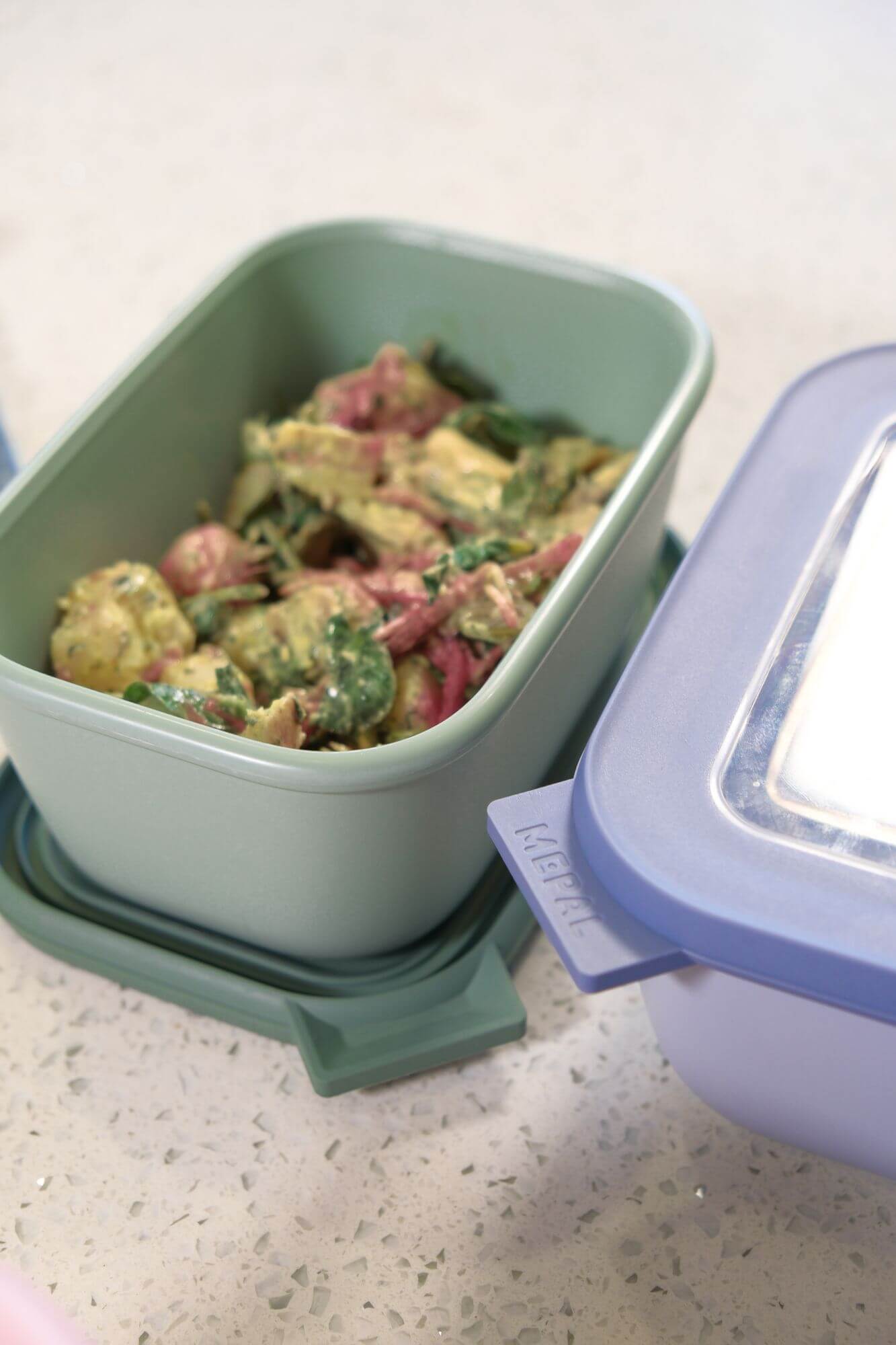 Cirqula 500mL Freezer Storage Container - Nordic Blue Airtight Food Container for Meal Prep, Leftovers & Freezing - Perfect for Kitchen, Office & Dorm Organization