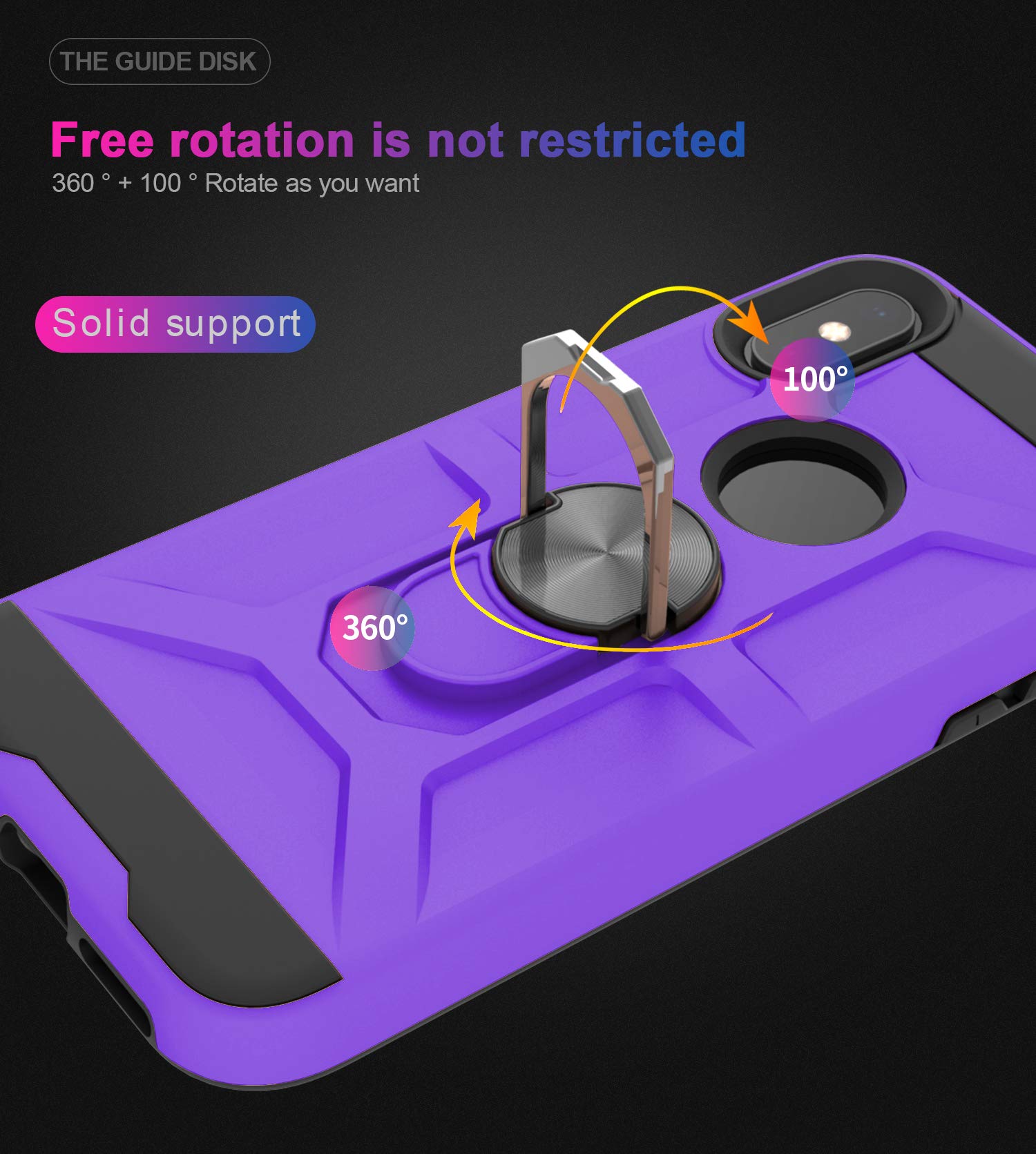 Shockproof Hard Protective Phone Case for iPhone X/XS - Durable Silicone Cover in Purple | Perfect for Everyday Use, Travel & Outdoor Activities