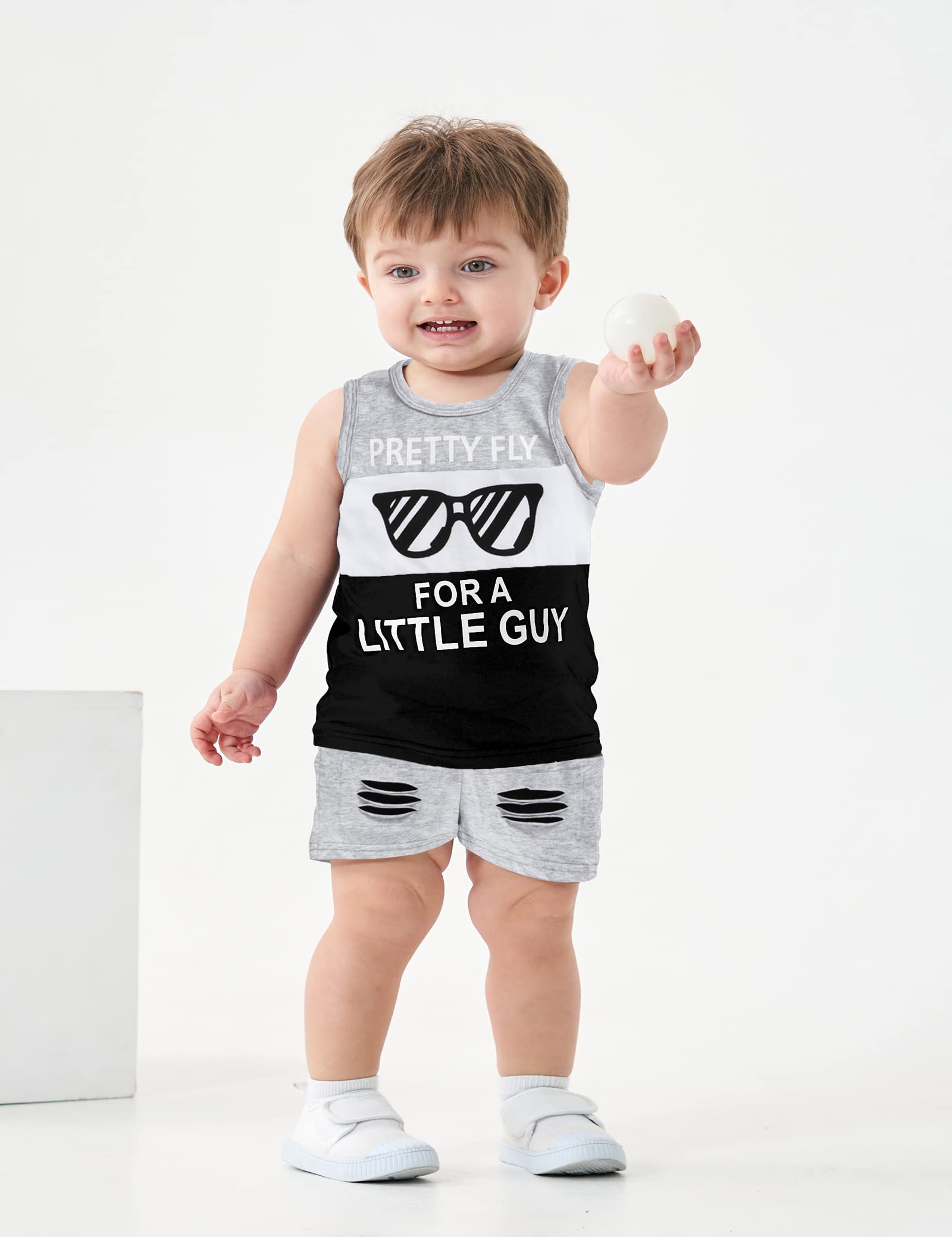 Stylish Toddler Baby Boy Clothes Set - Sleeveless Striped Top & Shorts Outfit for Summer | Perfect for Playdates, Beach Trips & Outdoor Adventures