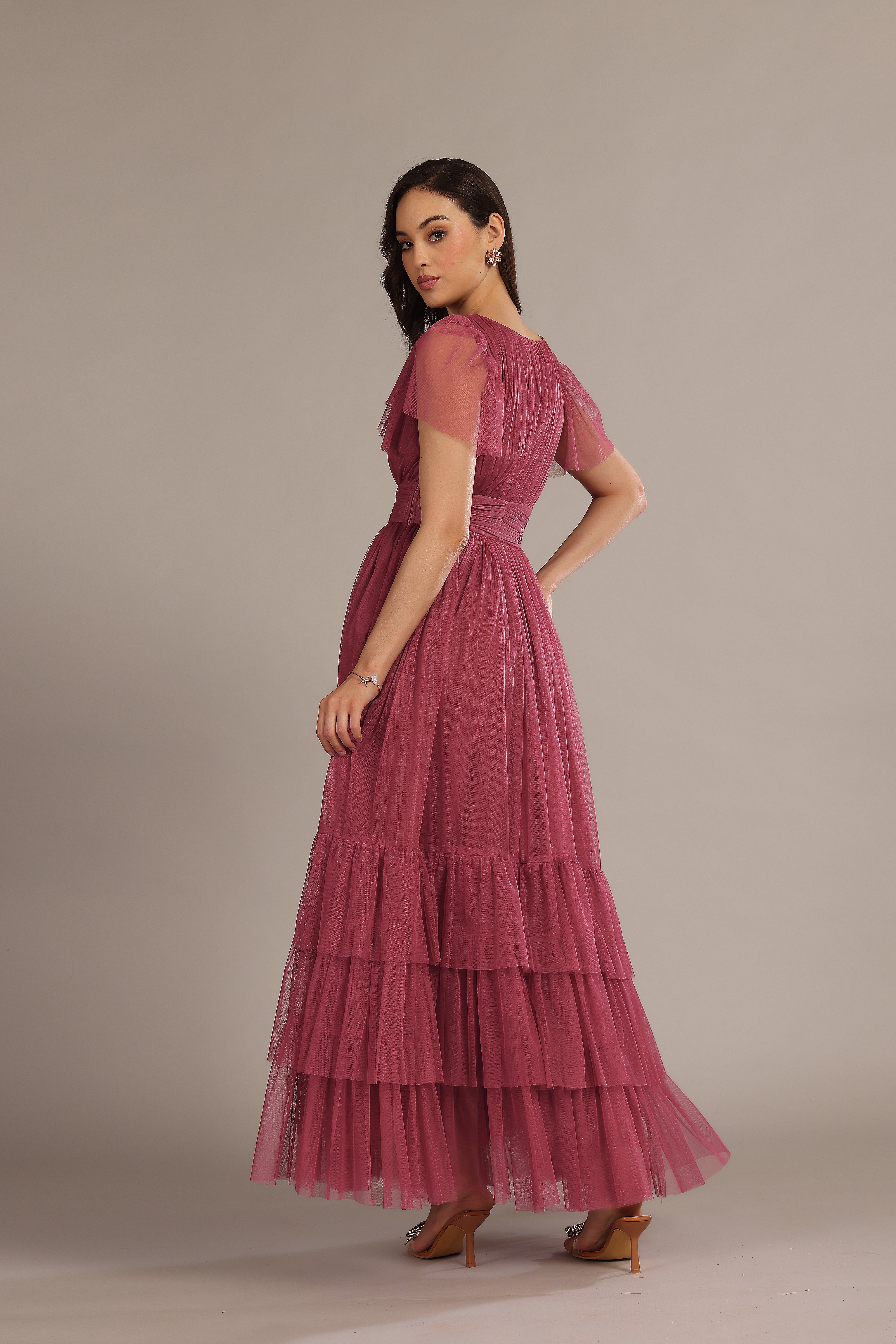 Madison Maxi Dress in Orchid - Elegant Floral Print Long Dress for Women, Perfect for Summer, Beach, Weddings & Special Occasions