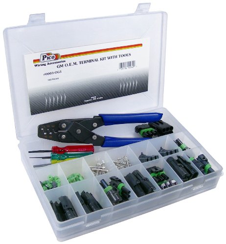 160-Piece Electrical Connector Assortment Kit with Tools - Pico 0003-OG1 Weatherproof GM Weatherpack Compatible - Perfect for Automotive Wiring Repairs & DIY Electrical Projects