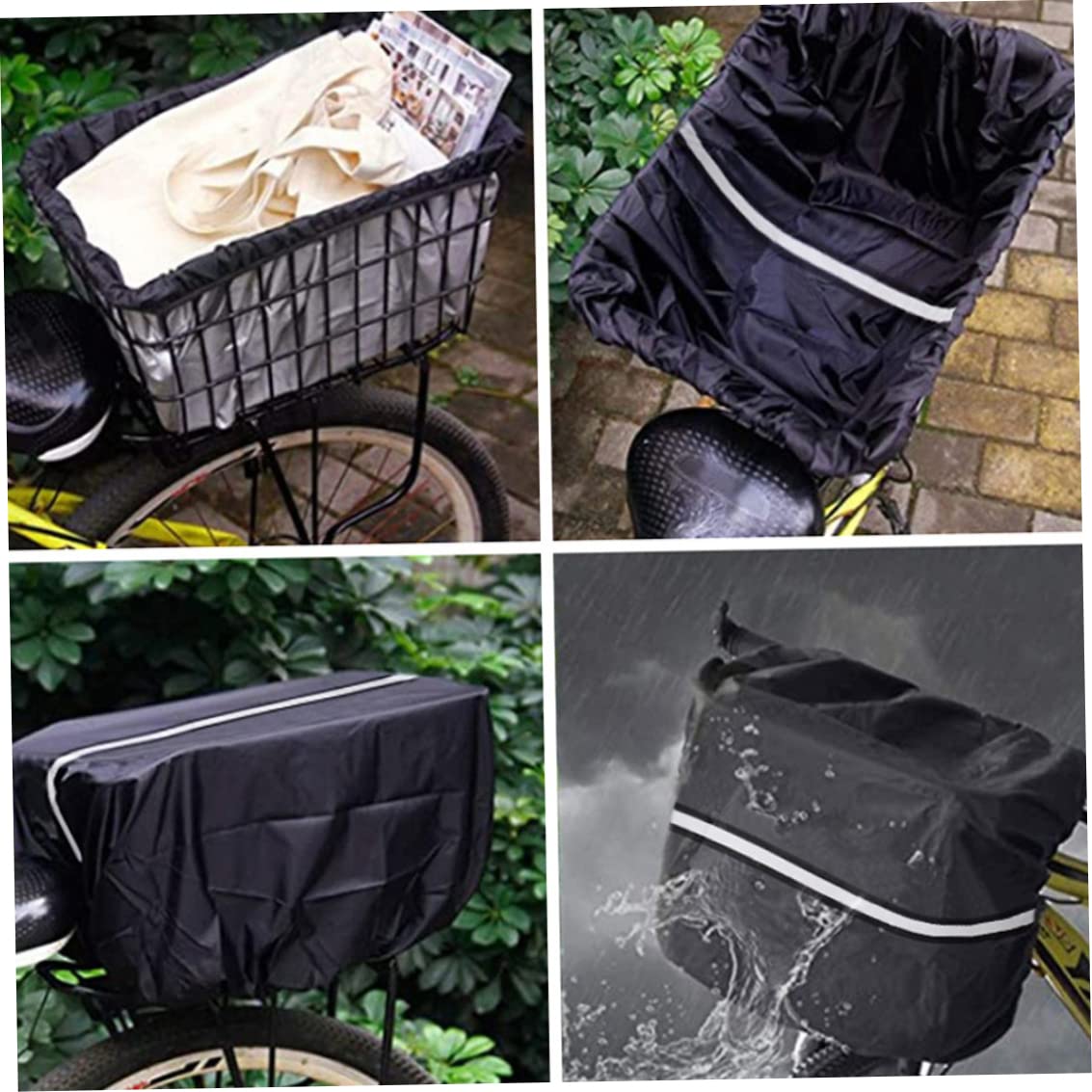 1PC Waterproof Front Bicycle Basket Cover - Black Rain Protection Liner for Wire Bike Baskets | Perfect for Commuting, Grocery Shopping & Outdoor Cycling Accessories
