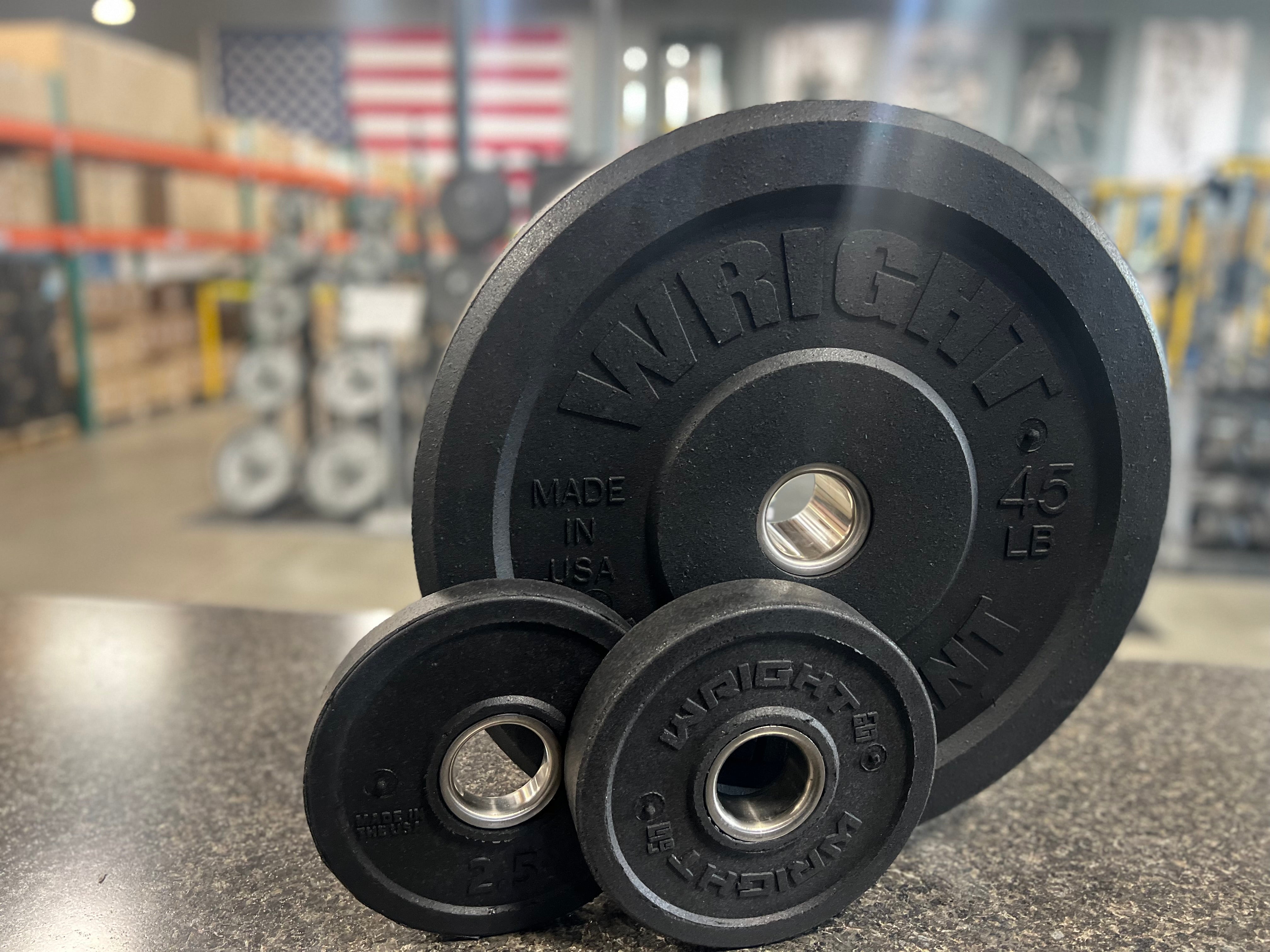 Premium Wright AMP Bumper Plates - Made in USA - Durable Olympic Weight Plates for CrossFit, Powerlifting & Home Gym Workouts