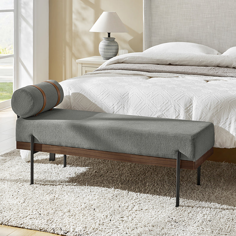 Gabril Bench - Modern Wooden Bench with Cushion, Sturdy & Comfortable Seating for Living Room, Bedroom, Entryway, and Outdoor Use