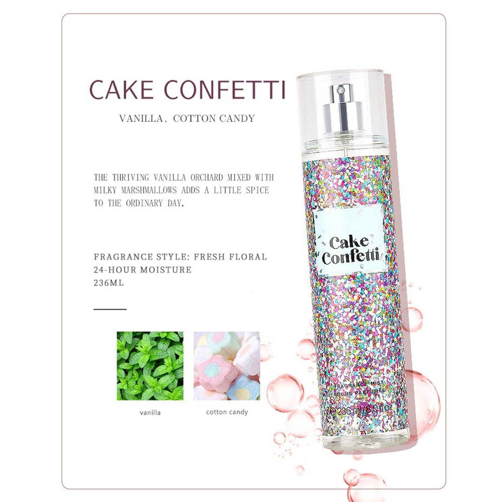 Floral Perfume for Women - Long Lasting Seasonal Flower Scent, Dubai Style Hydroalcoholic Gel Fragrance (236ml, Strawberry) - Perfect for Daily Wear, Special Occasions & Hair Fragrance