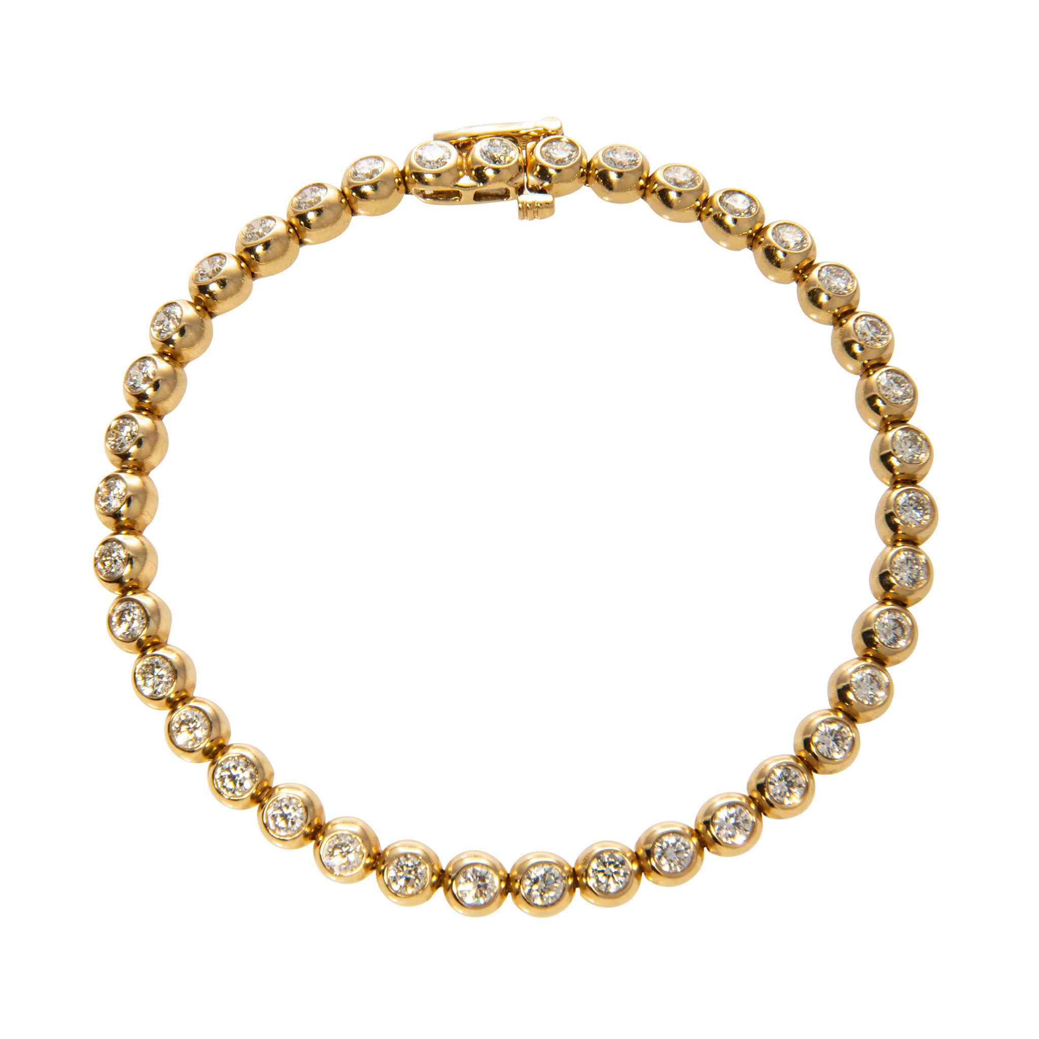3ctw Diamond Tennis Bracelet in 14K Yellow Gold with Bezel Setting - Elegant Jewelry for Weddings, Parties & Special Occasions