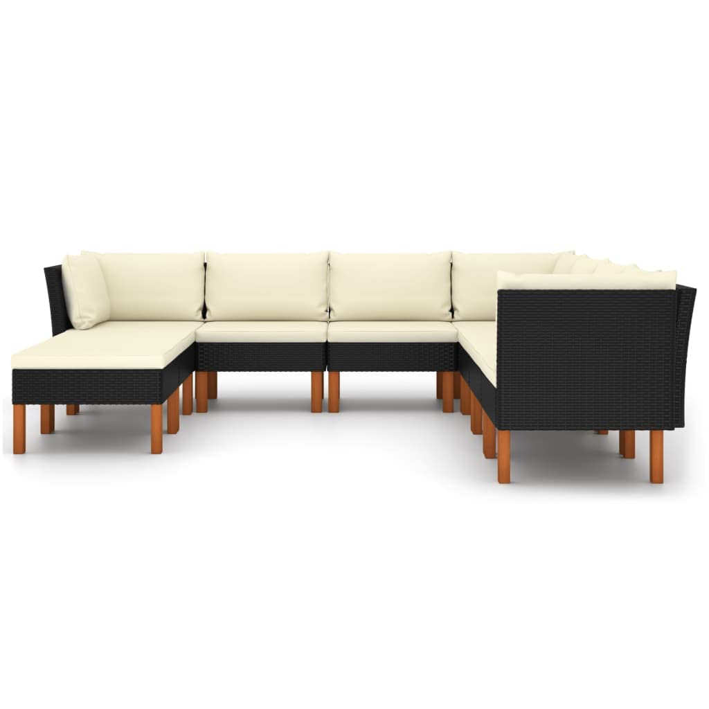 vidaXL 9-Piece Patio Lounge Set - Modern Farmhouse Outdoor Sectional Sofa with Cushions & Footrest for Garden, Yard, Backyard | Perfect for Relaxing, Entertaining & Outdoor Gatherings