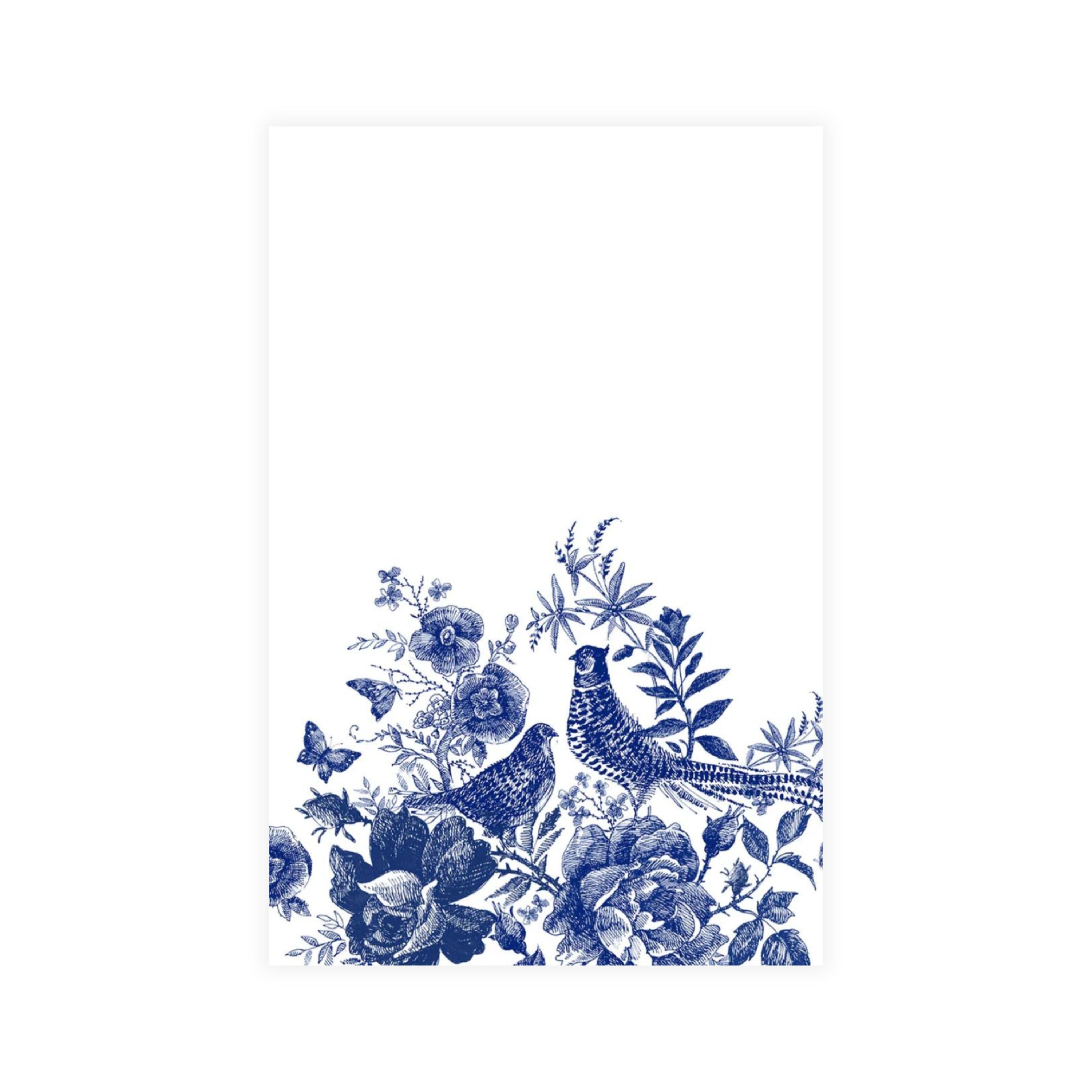 16-Pack Disposable Linen-Like Paper Guest Towels - Premium Porcelain Pheasant Design for Bathrooms, Parties & Luxury Events