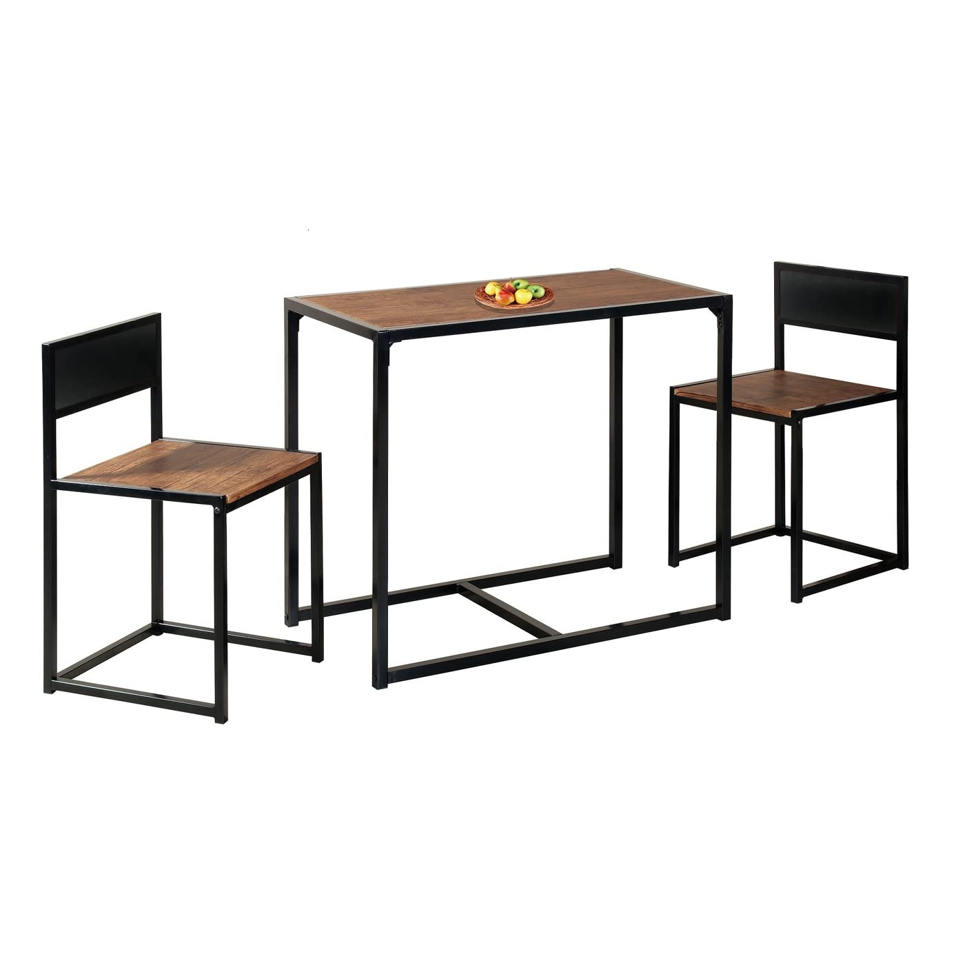 3-Piece Compact Dining Bar Table Set - Industrial Design Small Space Kitchen & Living Room Furniture | Perfect for Breakfast, Coffee, and Small Dining Areas