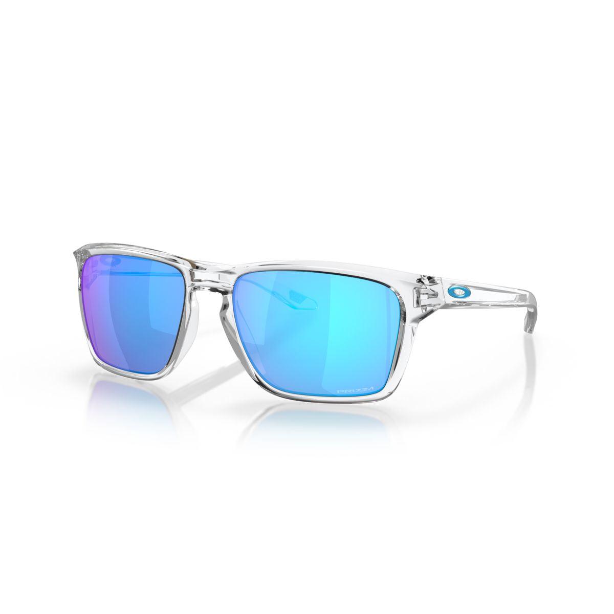 Oakley Sylas Sunglasses Polished Clear Frame with Prizm Sapphire Lenses - 0OO9448 944804 - Perfect for Running, Cycling & Outdoor Sports