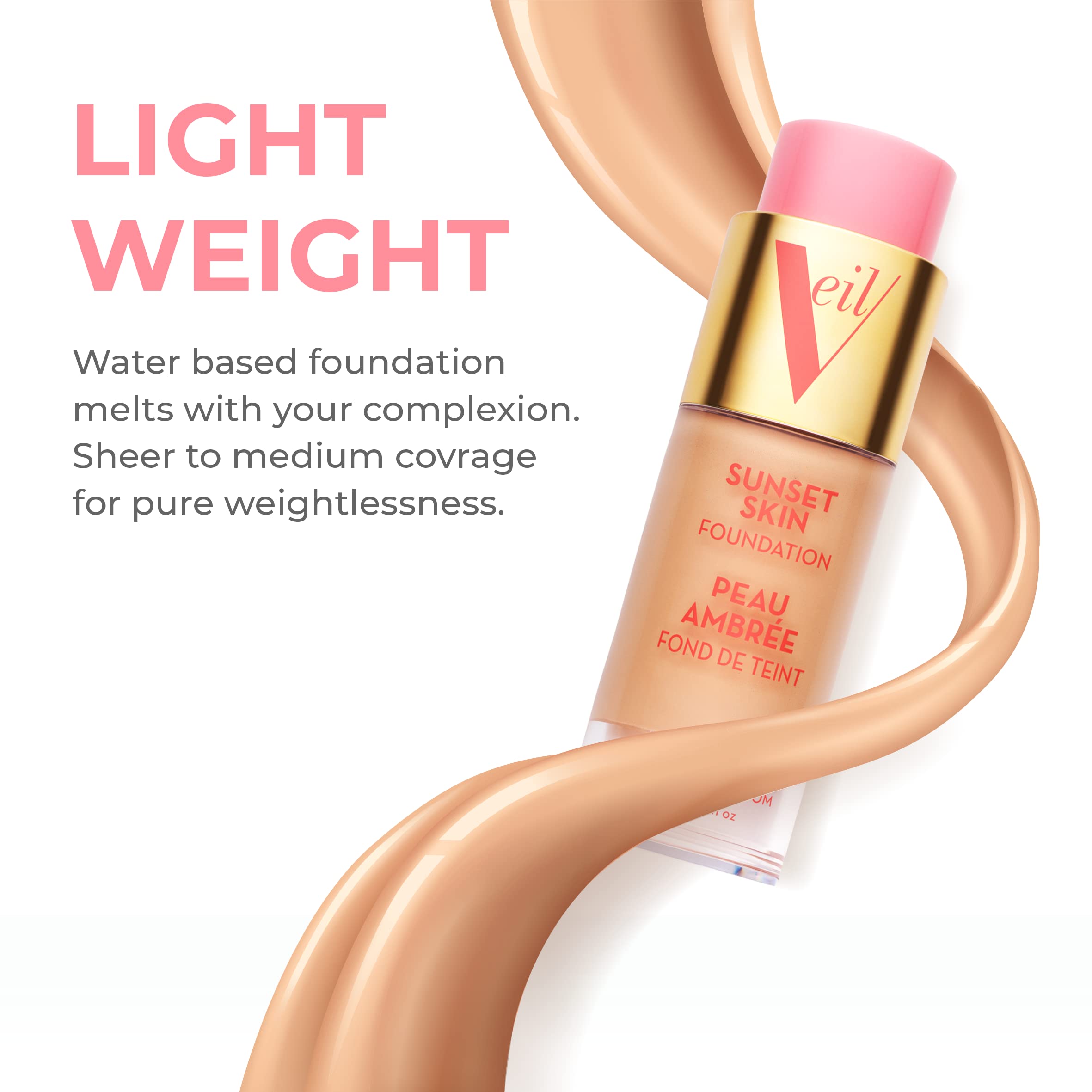 Veil Cosmetics Complexion Fix Concealer & Sunset Skin Liquid Foundation Shade 3P - Oil-Free, Lightweight, Buildable Coverage | Vegan, Cruelty-Free, Paraben-Free, Fragrance-Free Makeup | Perfect for Everyday Wear, Date Night & Professional Looks