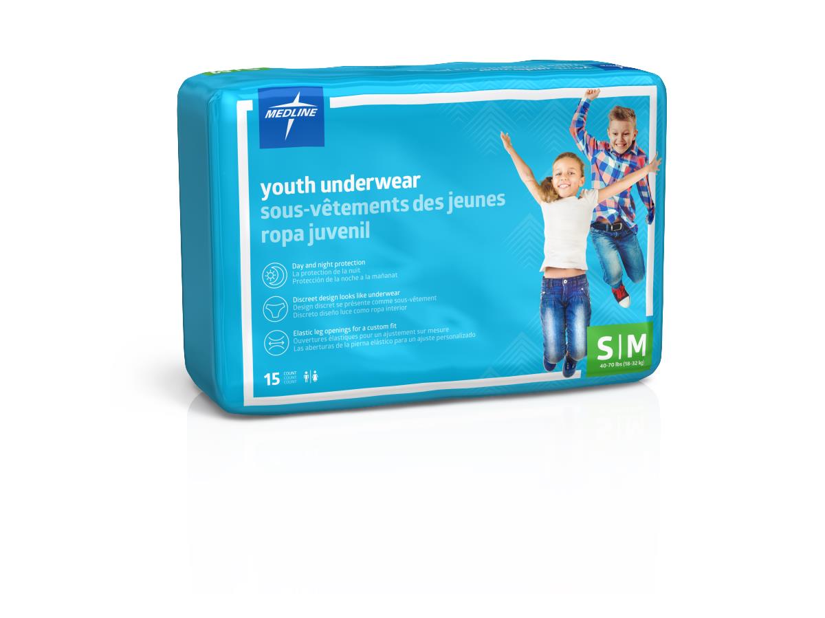 Youth Disposable Underwear for Kids 40-70lbs | Protection Plus | Pack of 10/20/30 | Daytime & Overnight Use | Ideal for Potty Training, Travel & Special Needs