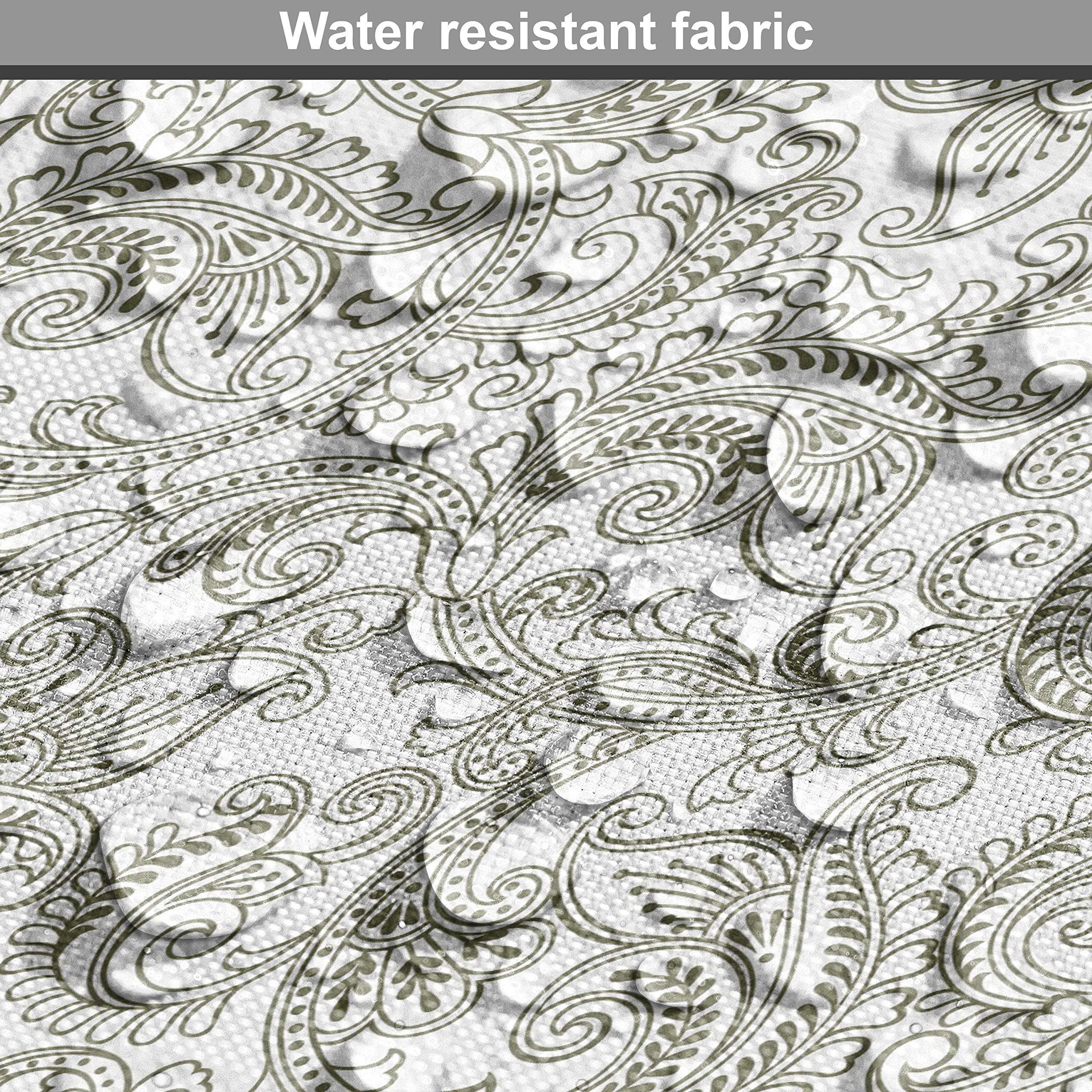 Ambesonne Floral Fabric by The Yard - Traditional Damask Print with Classic Ornate Patterns, Decorative Upholstery Fabric for Sofa, Curtains & Home Decor (10 Yards, Reseda Green & White) - Perfect for DIY Projects, Furniture Makeovers & Elegant Home Accents