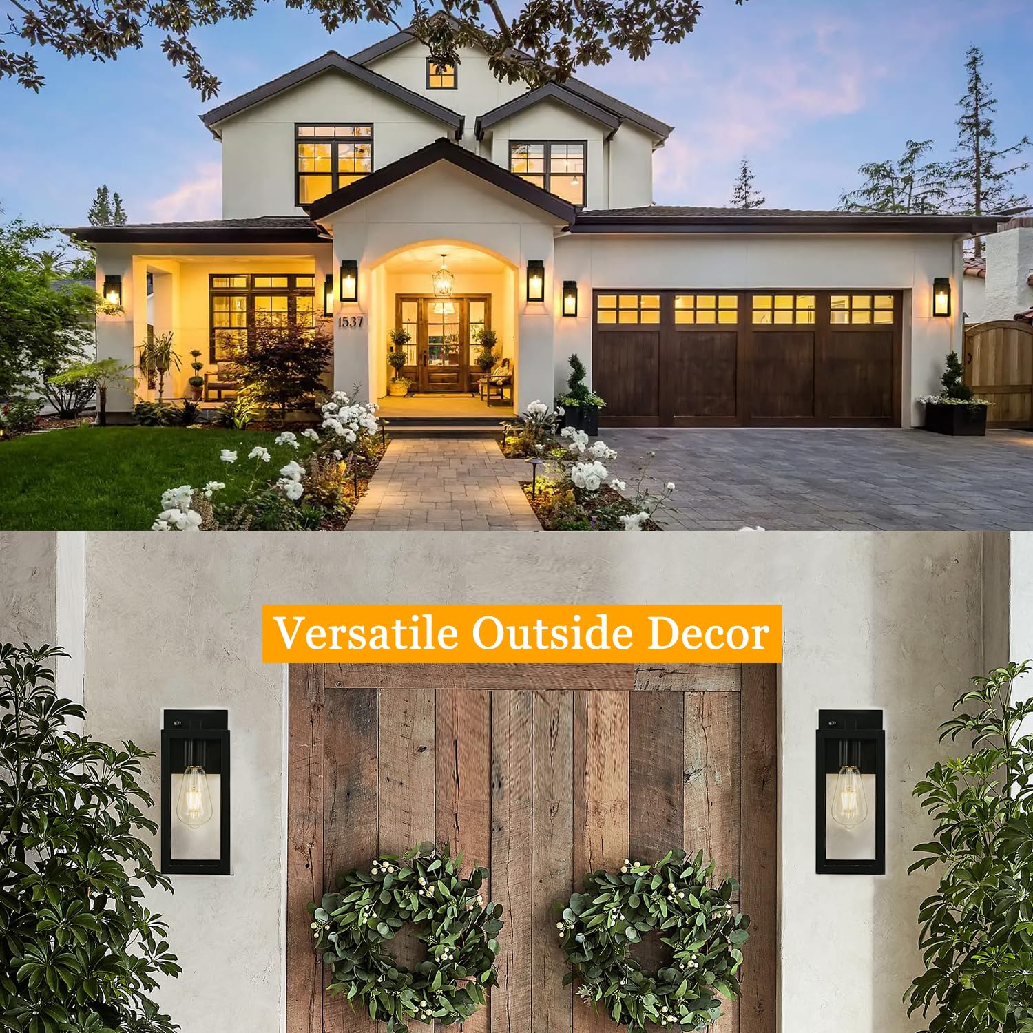 **Dusk to Dawn Outdoor Lights - Energy Efficient LED Motion Sensor Security Lights for House, Front Porch, Backyard, and Garage (Weatherproof & Easy Installation) - Perfect for Home Safety and Nighttime Illumination**