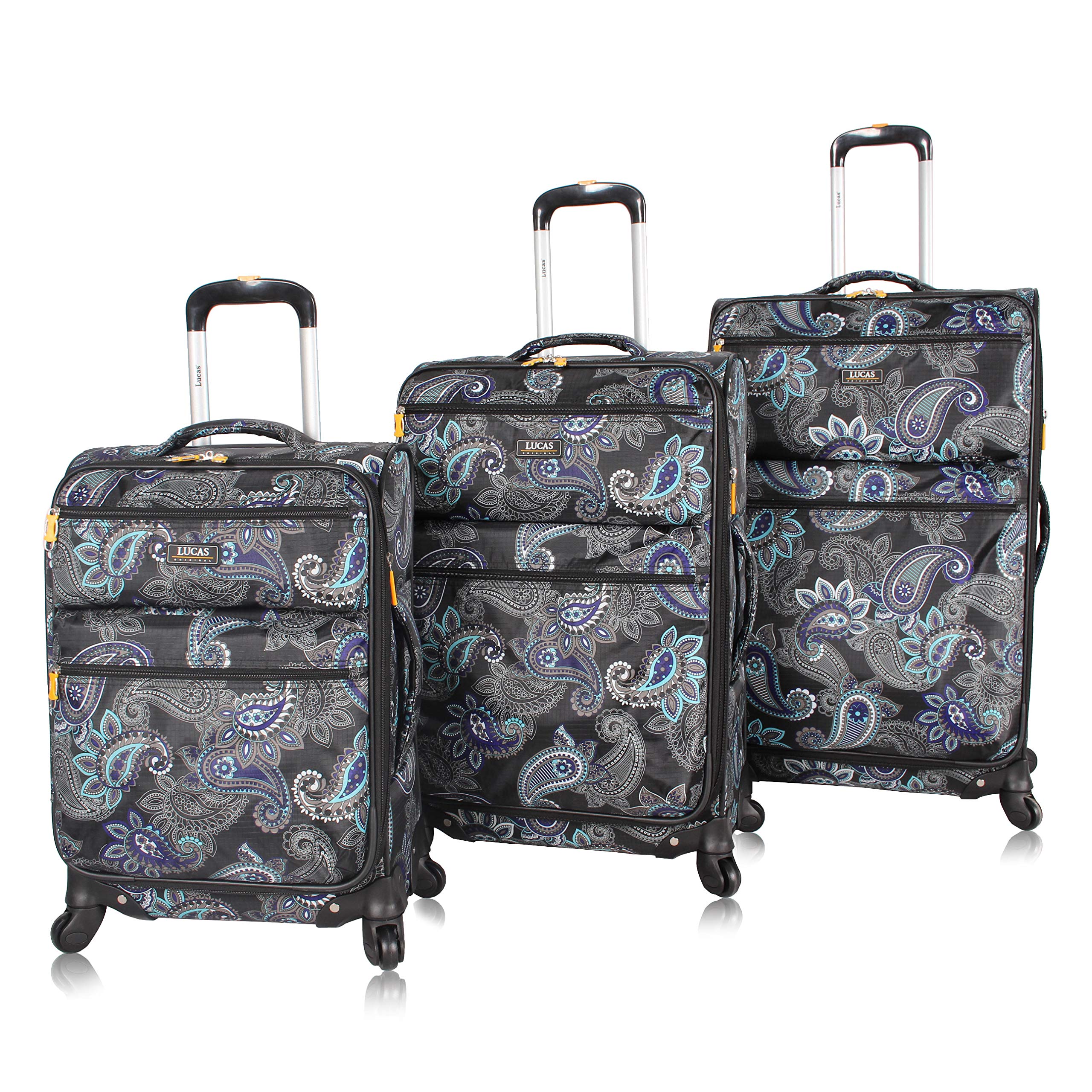 LUCAS 3-Piece Expandable Softside Spinner Luggage Set - Ultra Lightweight 20
