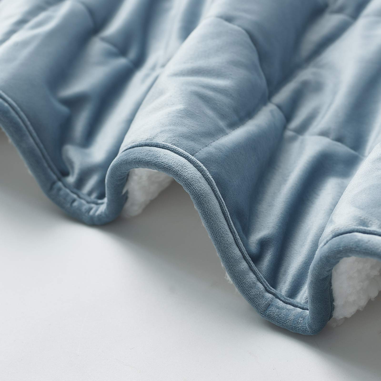 YnM Sherpa Weighted Blanket 20lbs (60x80 Inches, Light Blue) - Ultra Soft & Cozy Heavy Blanket for Adults - Stress Relief & Better Sleep - Perfect for Bedroom, Couch & Relaxation