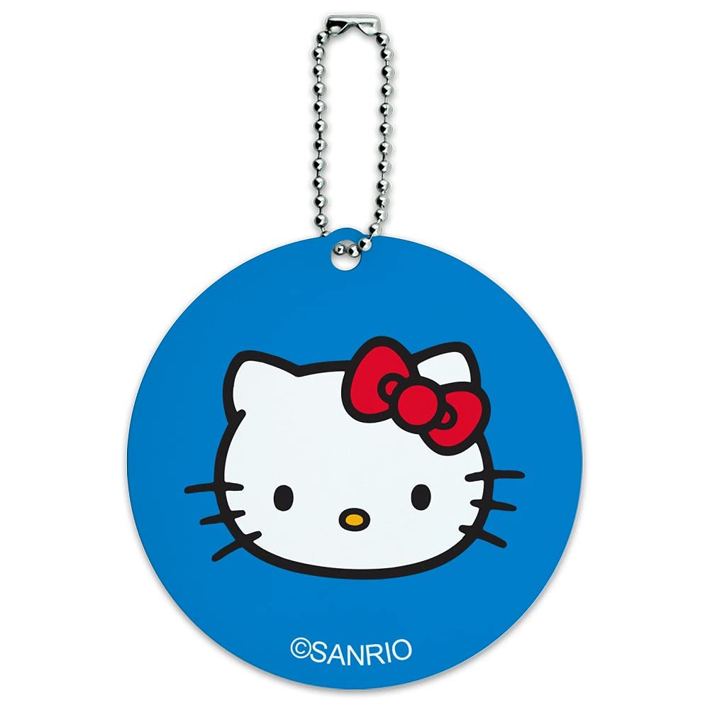 Hello Kitty Round Luggage ID Tag - Cute Suitcase Name Tag for Carry-On Bags - Perfect for Travel Identification & Kids' Luggage Accessories