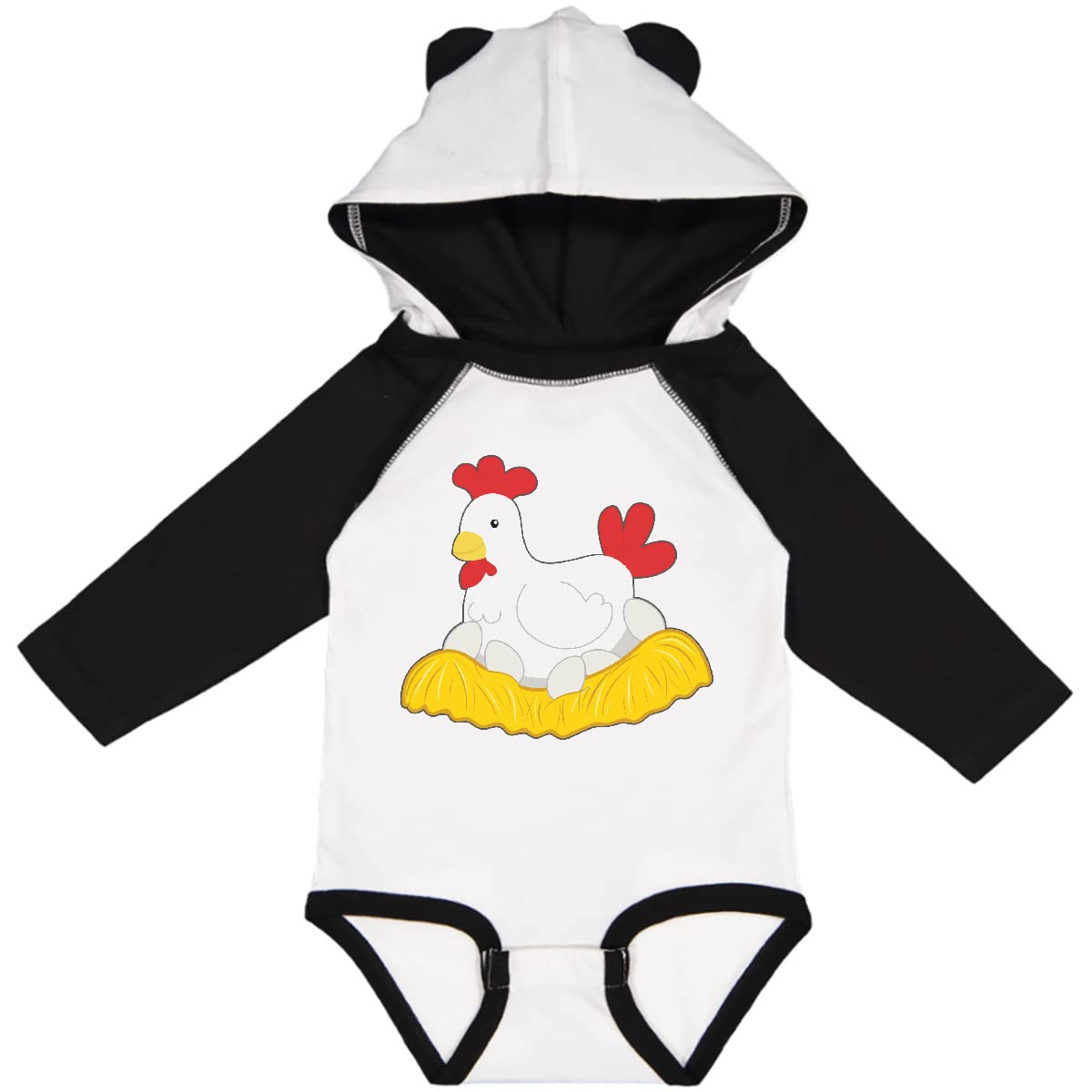 Inktastic Chicken in Nest Long Sleeve Baby Bodysuit - Adorable Animal Print Onesie for Newborns & Infants - Perfect for Playtime, Photo Shoots & Everyday Wear